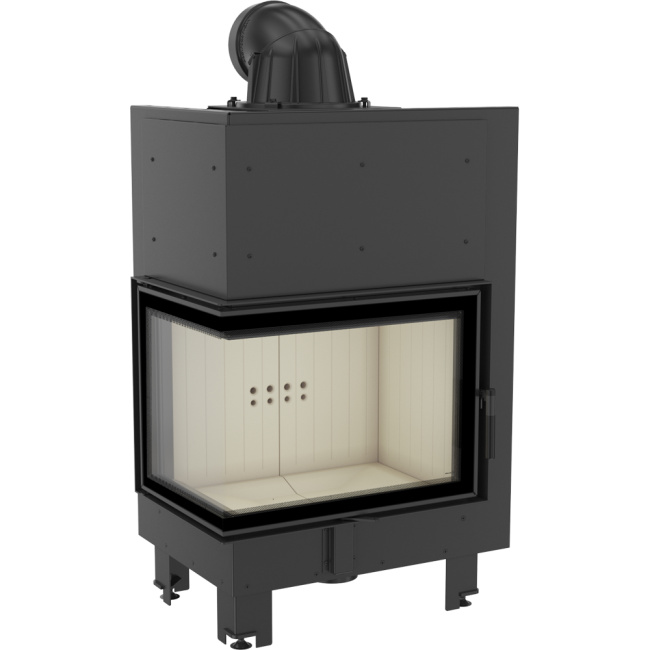 Oceľový krb KRATKI MBZ ľavý 13 kW Ø 200 samozatváracie dvierka