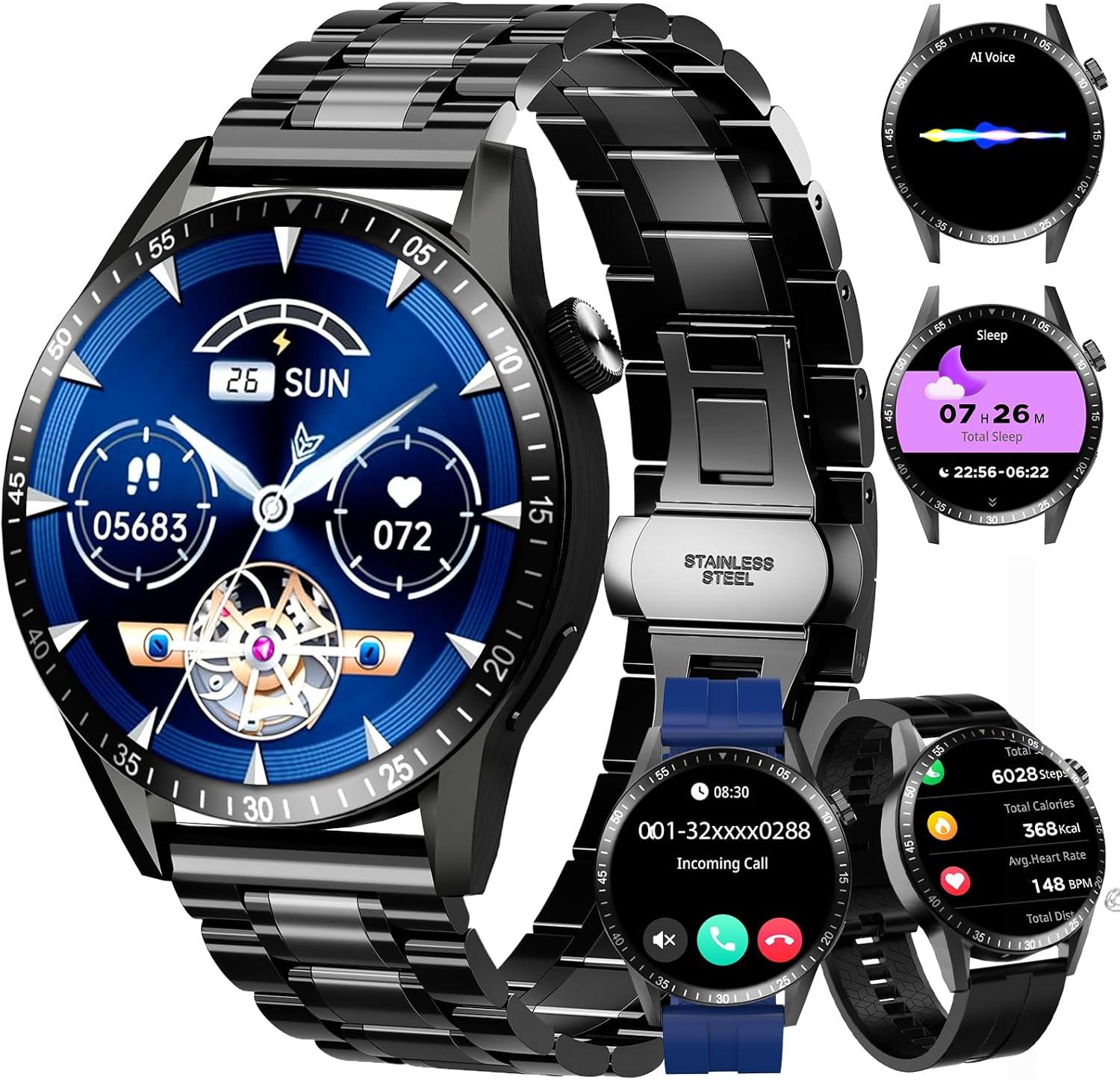 Homailida G40PRO Herren-Smartwatch mit Anruf-, Sprachassistent- & Nachrichtfunktionen, 100+ Sportmodi, IP68 wasserdicht