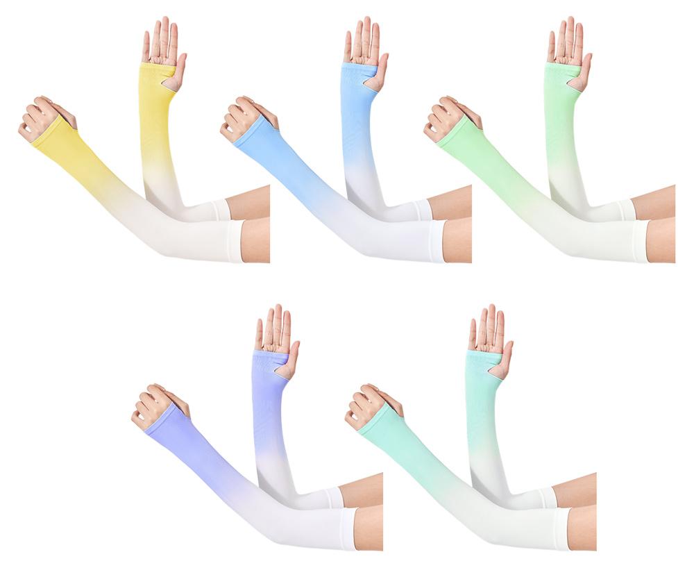 Fokelyi 5 Paar farbverlaufende Eisärmel, Sonnenschutzärmel, Armschützer für Outdoor-Radfahrer, UV-Schutz-Eisärmel KAU-ED-LYS-PH-20260310-35