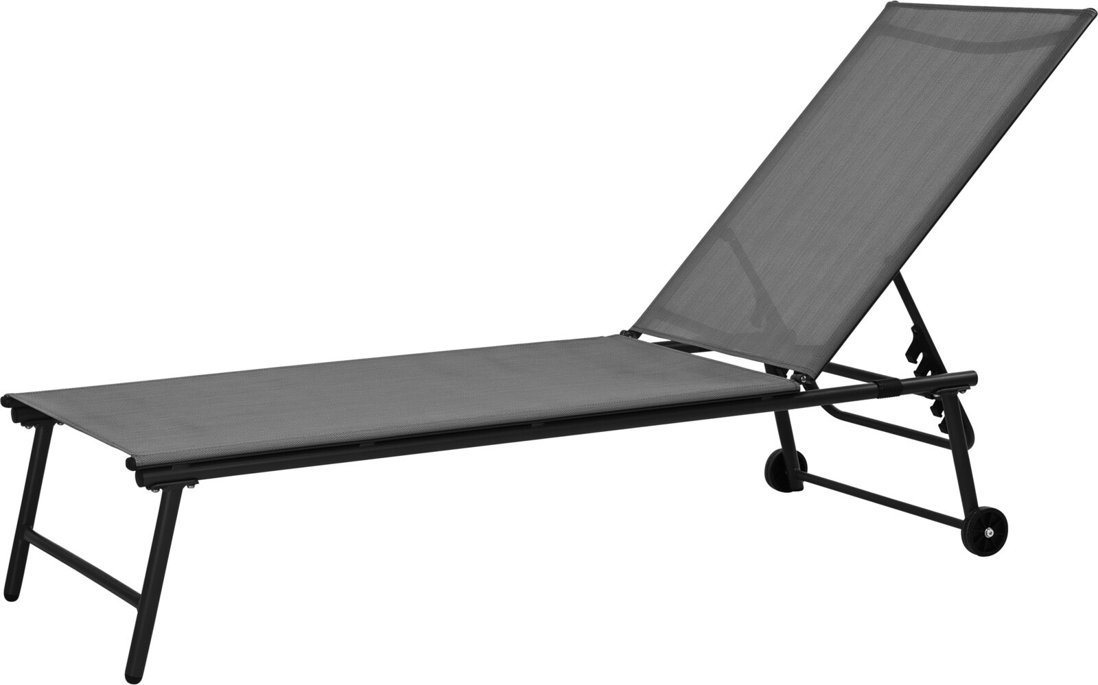 Lehátko pri bazéne, 185 x 57 x 31 cm, čierne