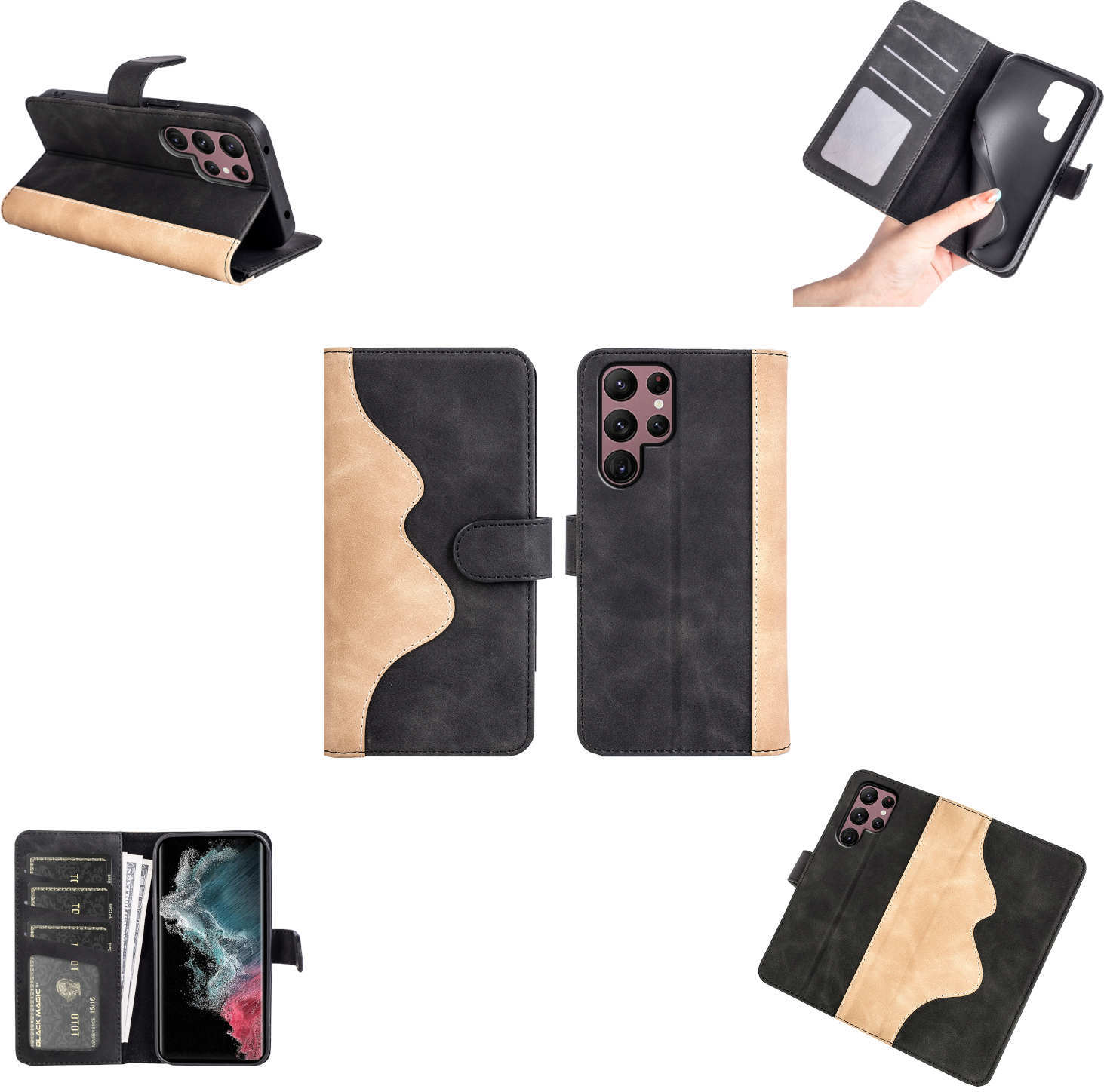 Pre Samsung Galaxy S23 Ultra Design Mobile Phone Case Wallet Premium Black Protective Sleeve Case Cover Cases Nové príslušenstvo