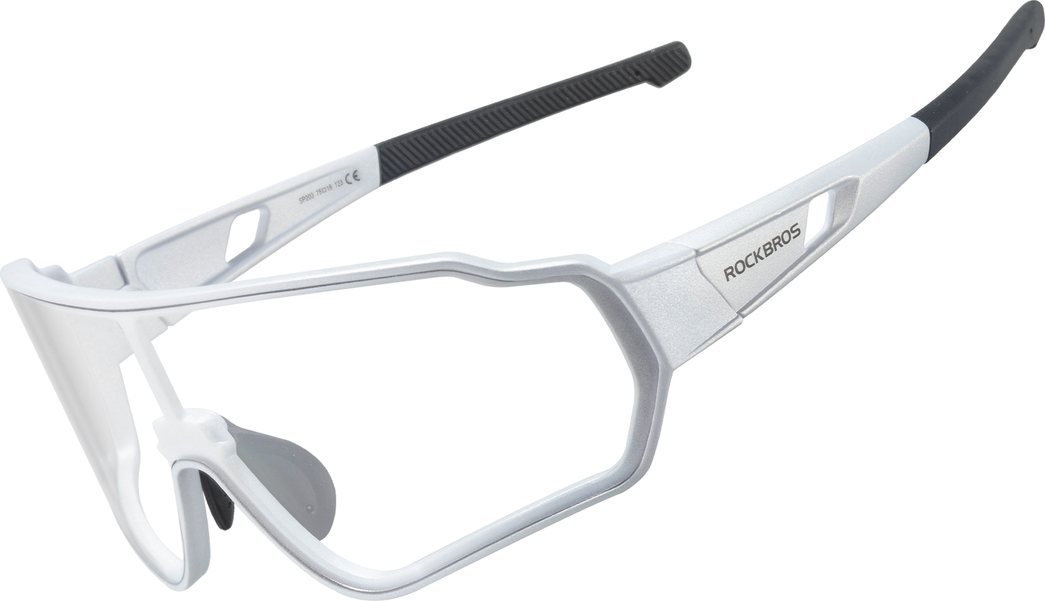 ROCKBROS Fahrrad Selbsttönende Radbrille Photochrom Brille UV400 silber