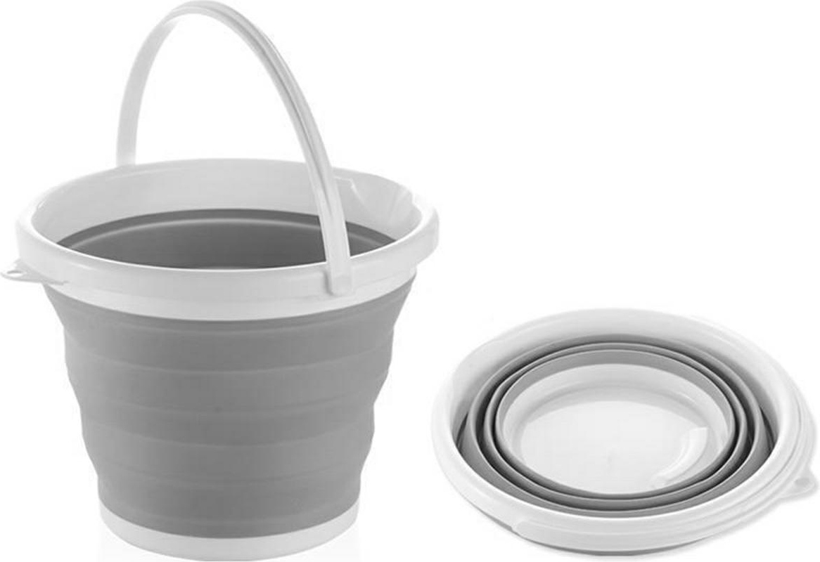 Secchio Pieghevole In Silicone – Capacità 8 Litri – Salvaspazio – Per Campeggio, Pesca, Pulizie – Blu - 3