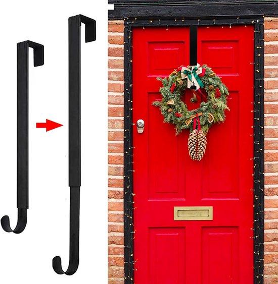 OEM Kranzaufhänger - Verstellbarer Kranzaufhänger - 1 Stück - Weihnachtskranz-Aufhänger - verstellbar von 38 bis 65 cm - Kranzaufhänger für die Haustür - Haken - Türdeko - zum Aufhängen von Weihnachtskränzen - geeignet für Türen, Weihnachtskränze, Dekorationen und Haken - schwarz 2026
