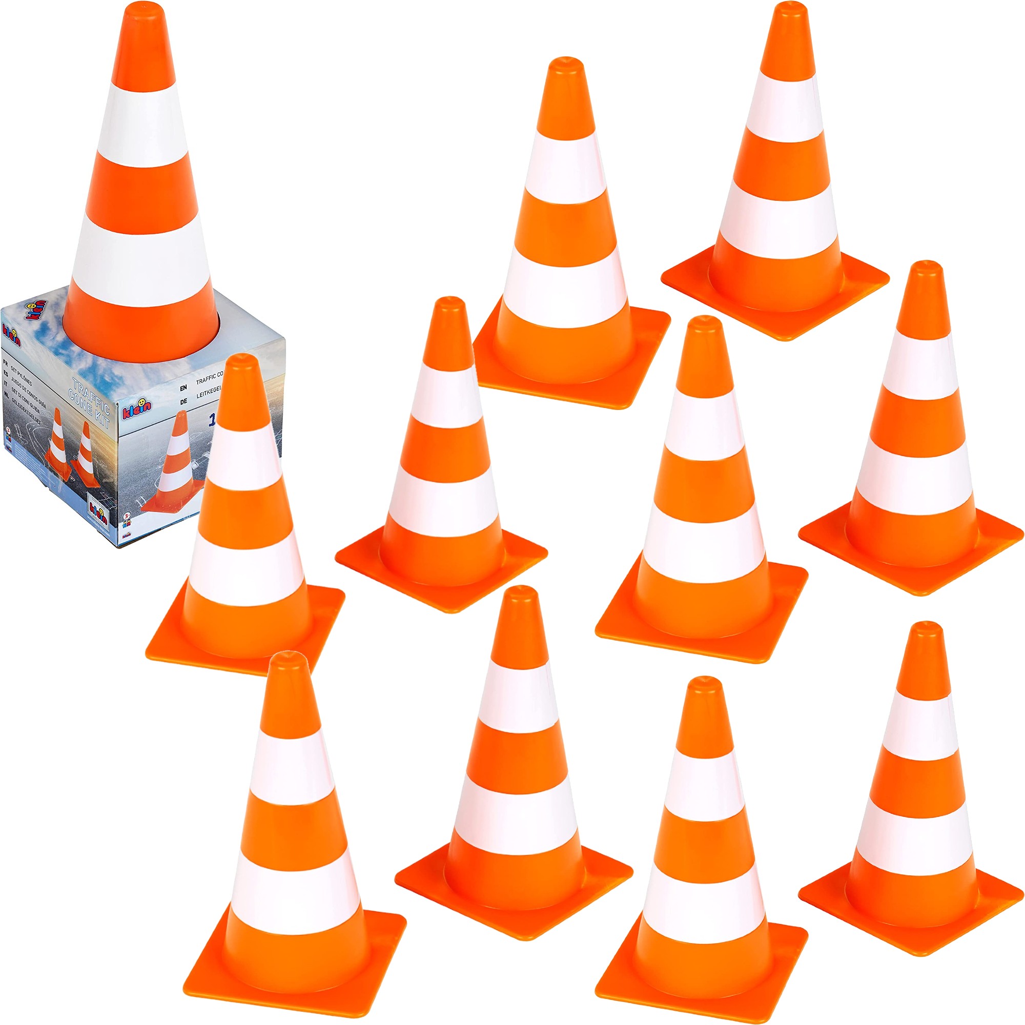 Klein Satz mit 10 Verkehrsleitkegeln aus Kunststoff 2946