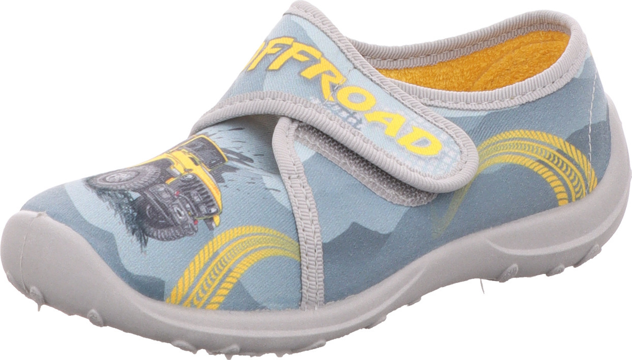 Fischer Kinder Hausschuh Fahrzeug-Motiv und Klettverschluss aus Baumwolle Boogy, Größe:31 EU, Farbe:Mehrfarbig 552337_603_31