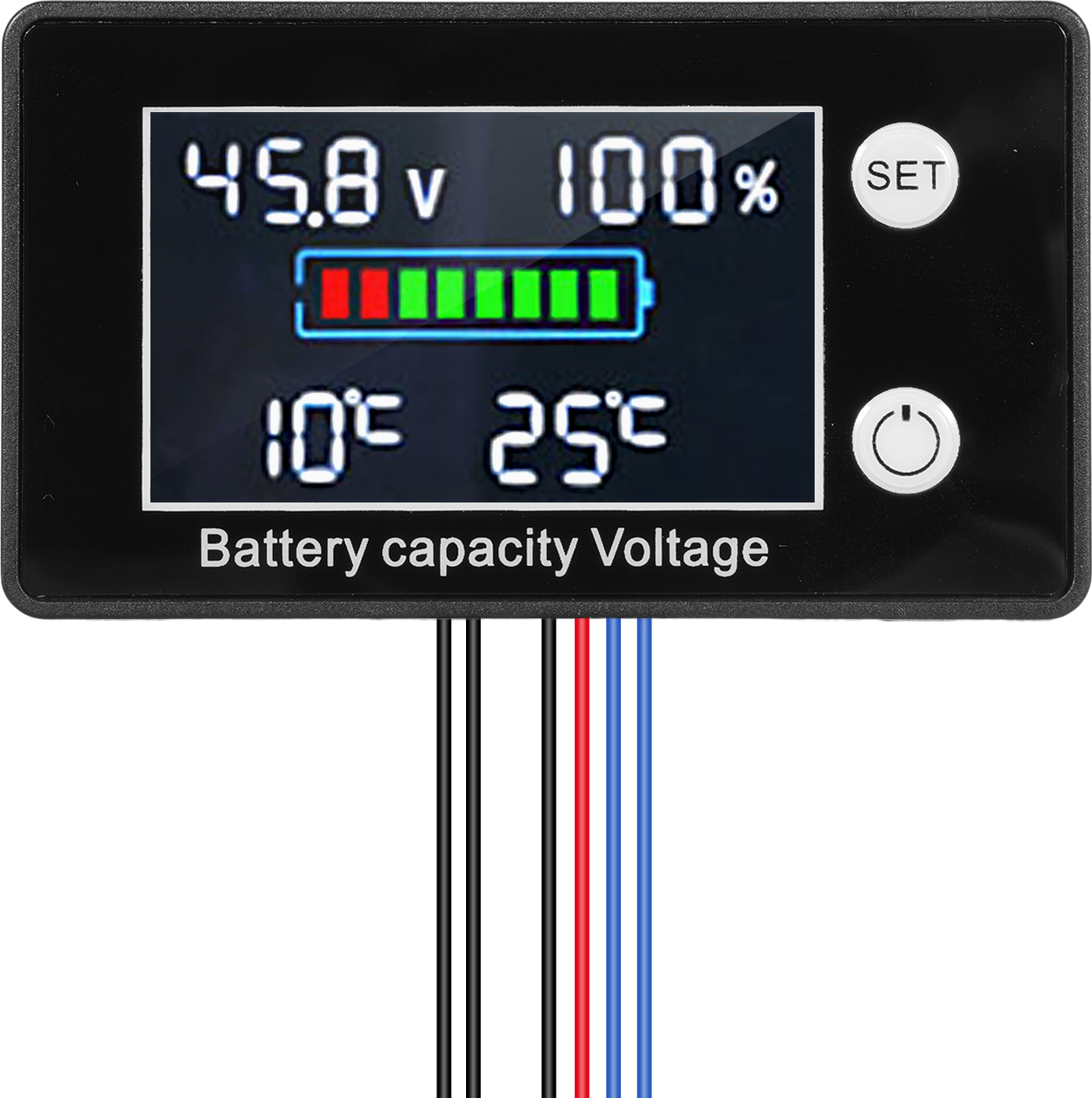 Monitor batérií 9V-100V voltmeter kapacity batérie s podsvietením LCD displeja Digitálny voltmetrový tester pre lítiovo-železné batérie olovené batérie lítiovo-železofosfátové batérie tester kapacity v percentách