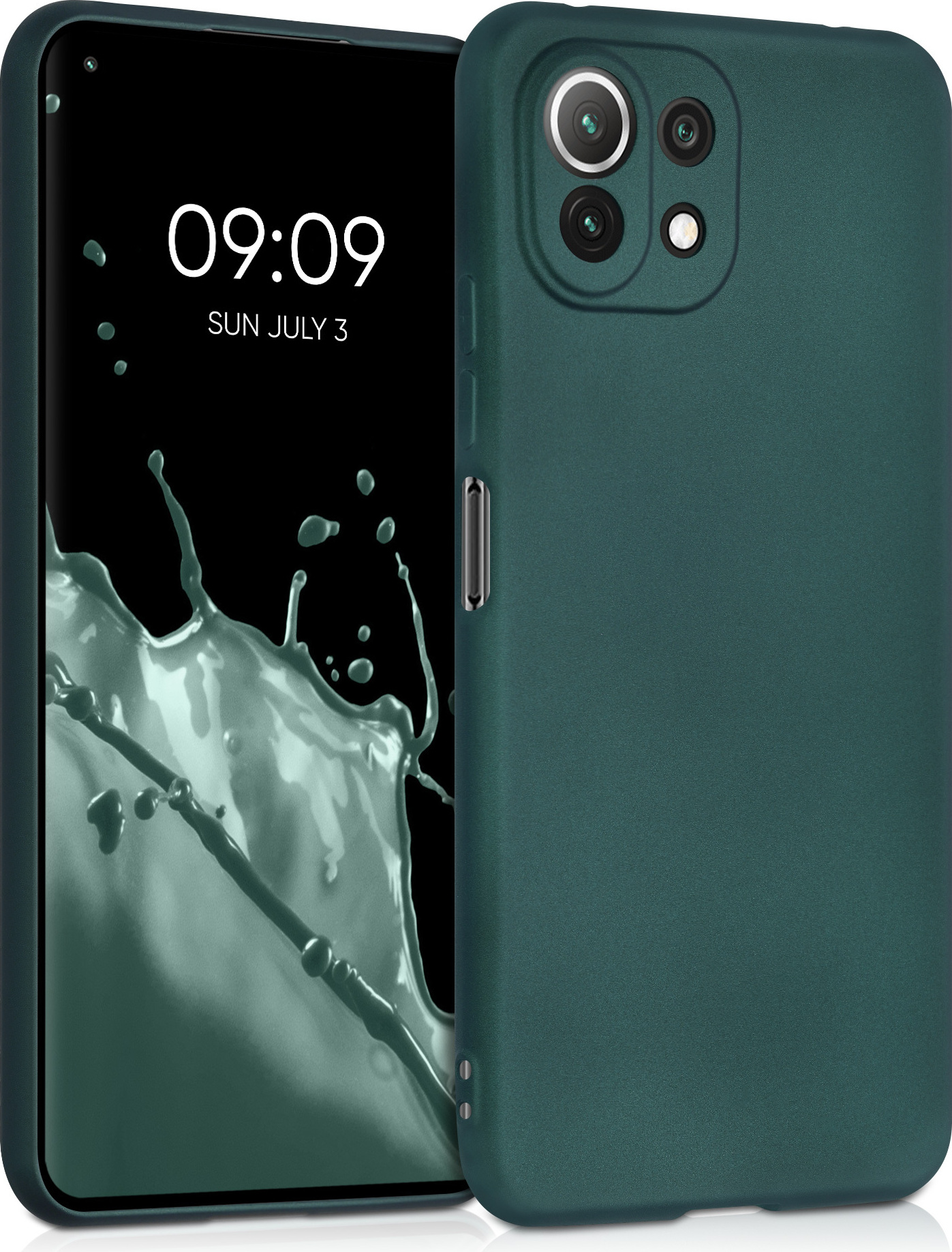 Kwnobile Silikon-Hülle Für Xiaomi 11 Lite (5G) NE – Moosgrün, Weich, Kabelloses Laden Möglich