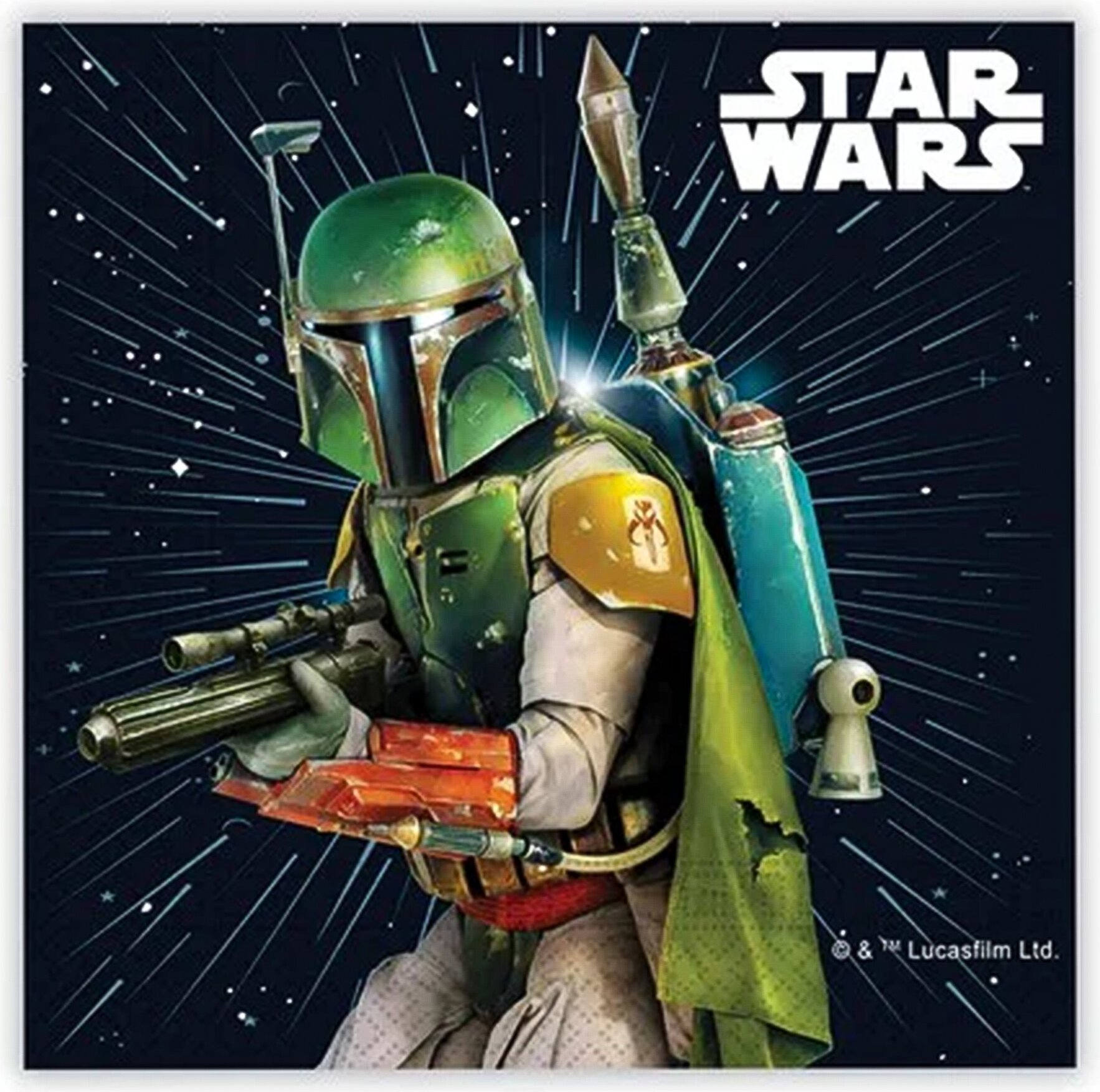 Procos - Festone di compleanno Happy Birthday Star Wars Galaxy in carta FSC, bianco, PR93884