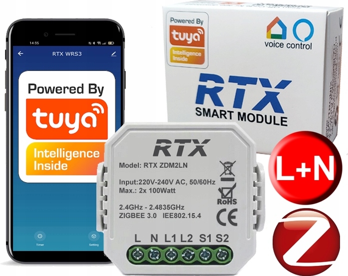 RTX ZigBee 2-Kanal ZigBee-Dimmer TUYA keine