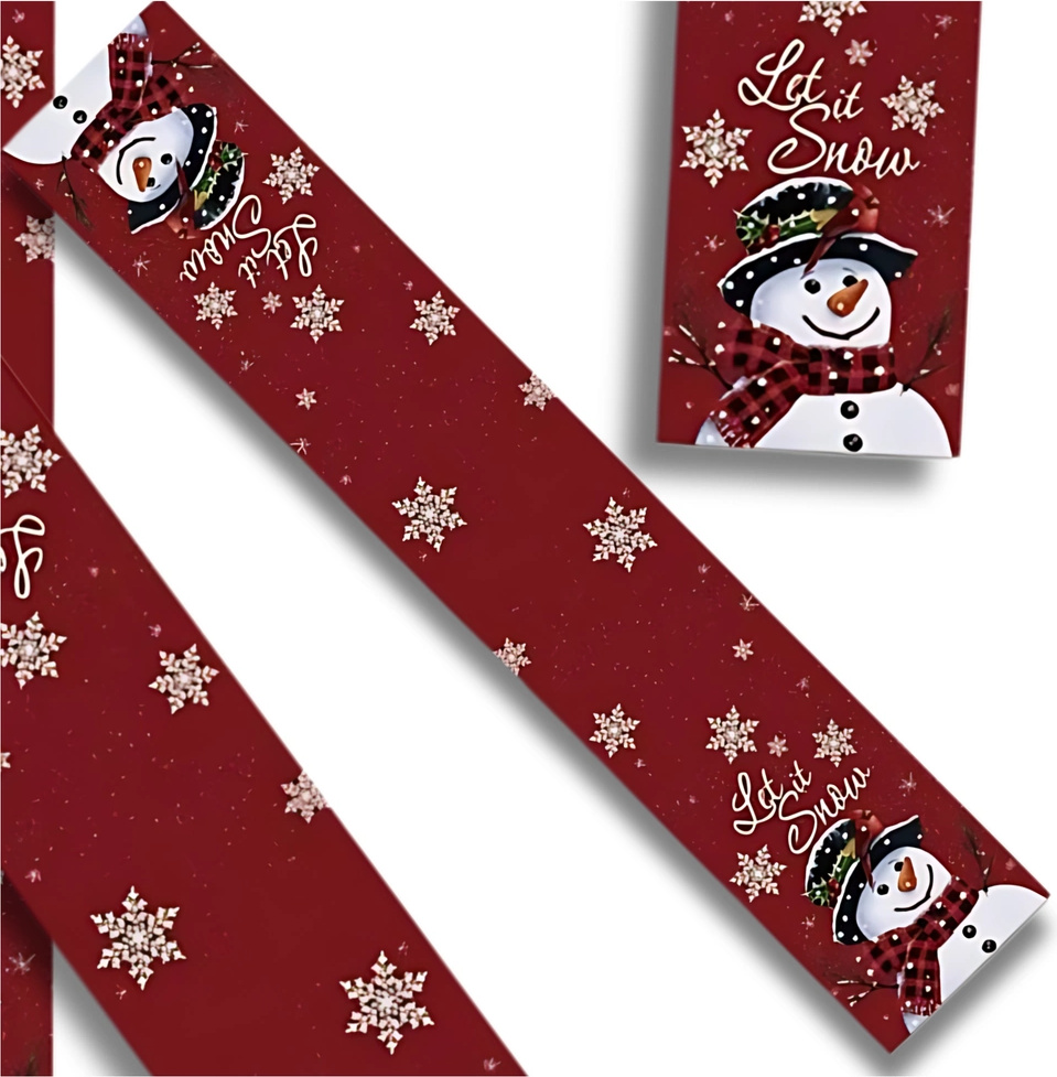 Edibazzar Tischdecke, Weihnachtstischläufer, Weihnachtsschneemann O1_SW7