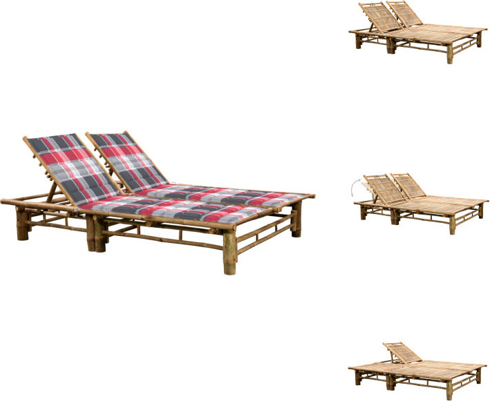 vidaXL Lehátko pre 2 osoby s bambusovými vankúšmi - Lehátka