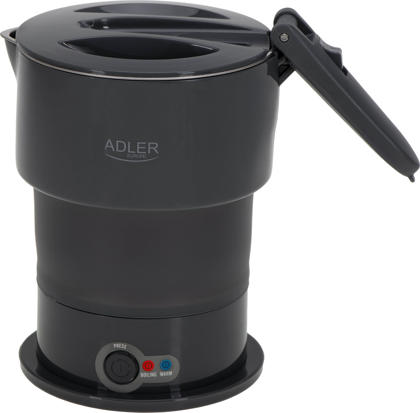 Adler Silikon-Reisewasserkocher | AD 1377 | Reisewasserkocher | 600 W | 0,6 l | Silikon | Grau AD 1377 Grey