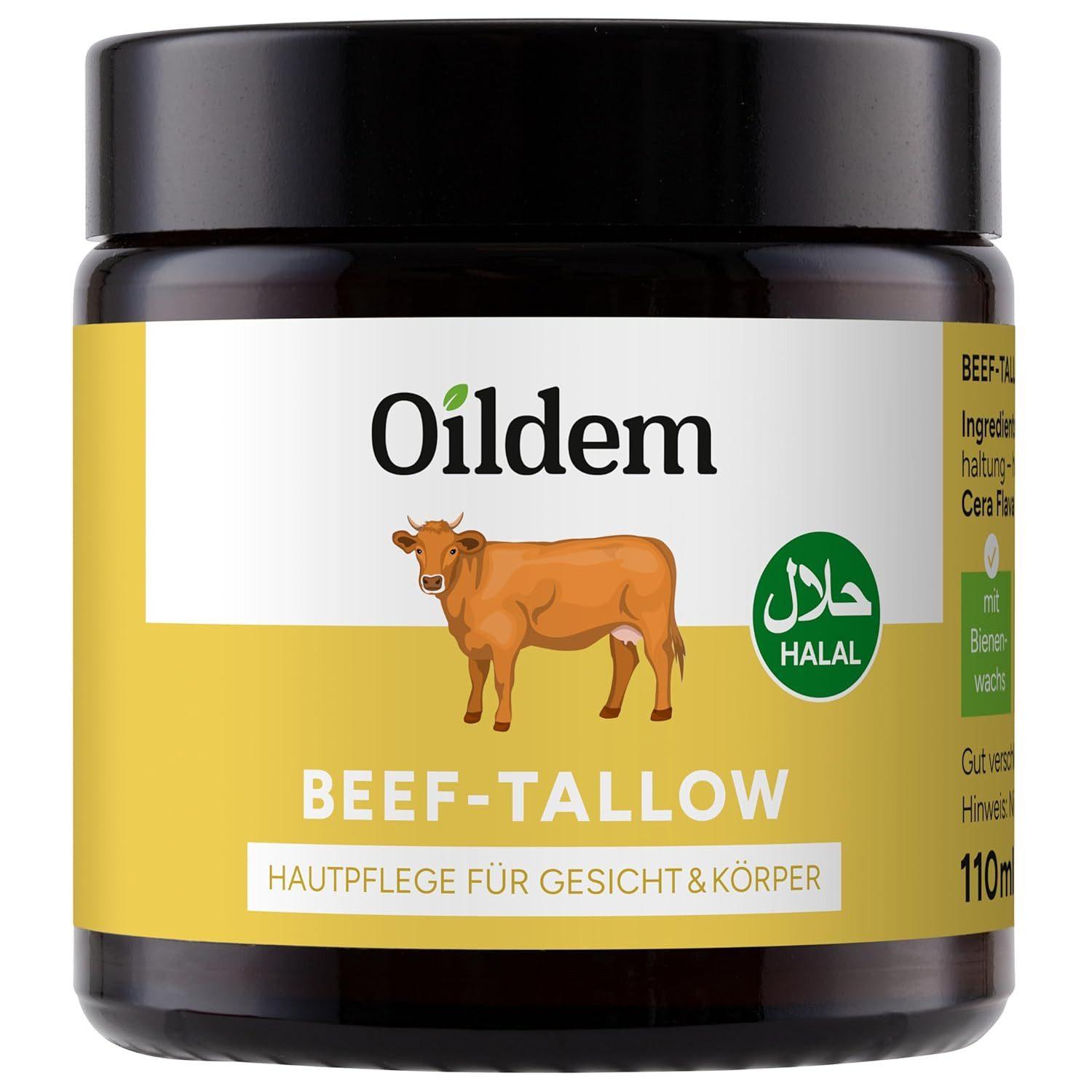 Oildem Hautcreme Beef Tallow Creme, Rindertalg Skincare, Halal, 110ml