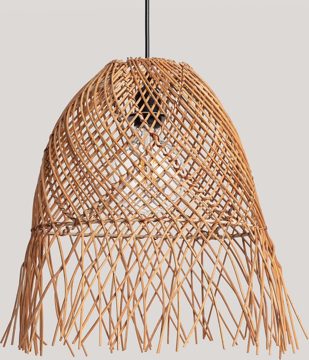 Pendelleuchte Rattan Außen Toraja ILUZZIA Schwarz - Außen