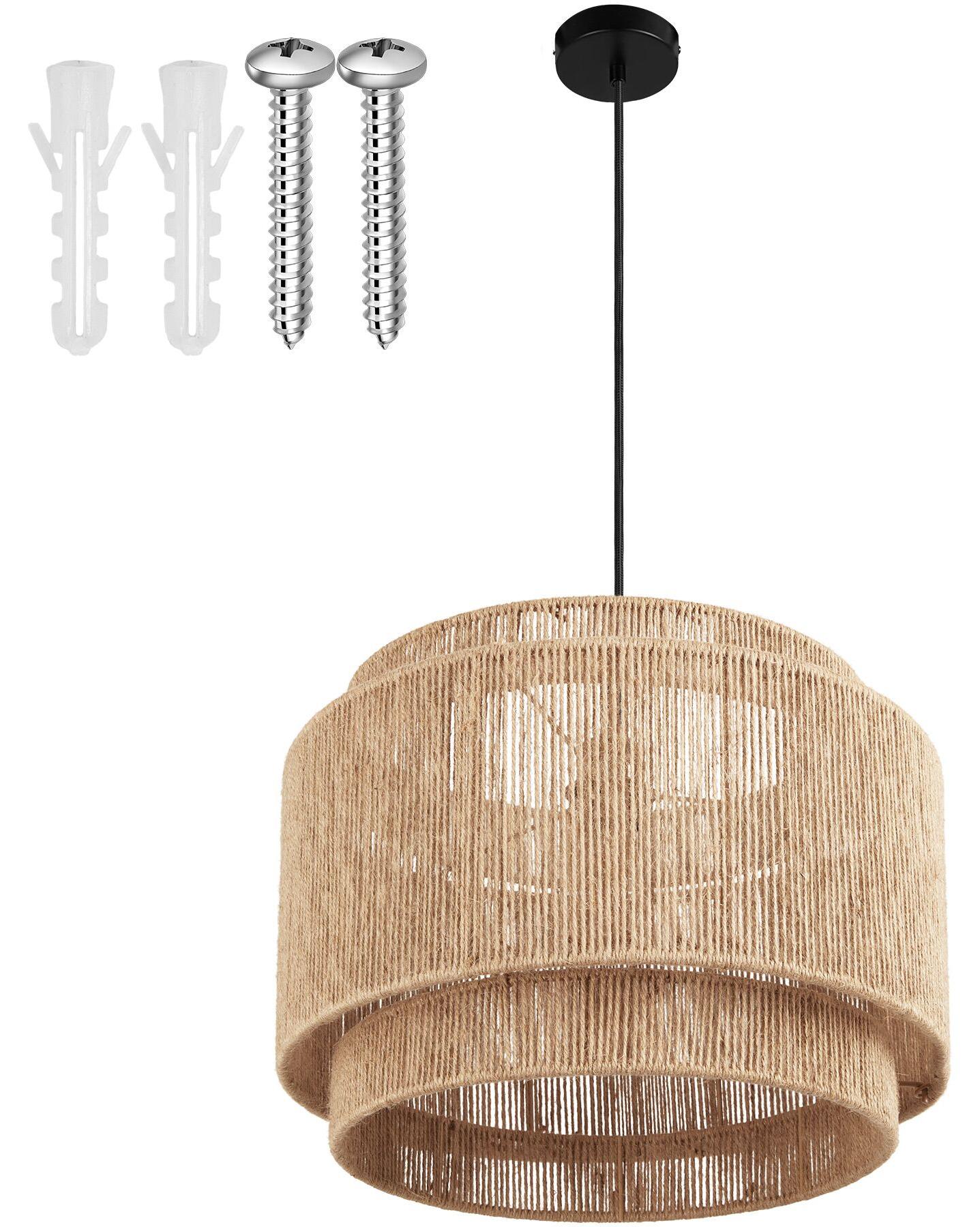 tectake® Pendelleuchte Lignea Lux Boho-Stil, Wickeltechnik, 40 W 46 x 32 cm 406073