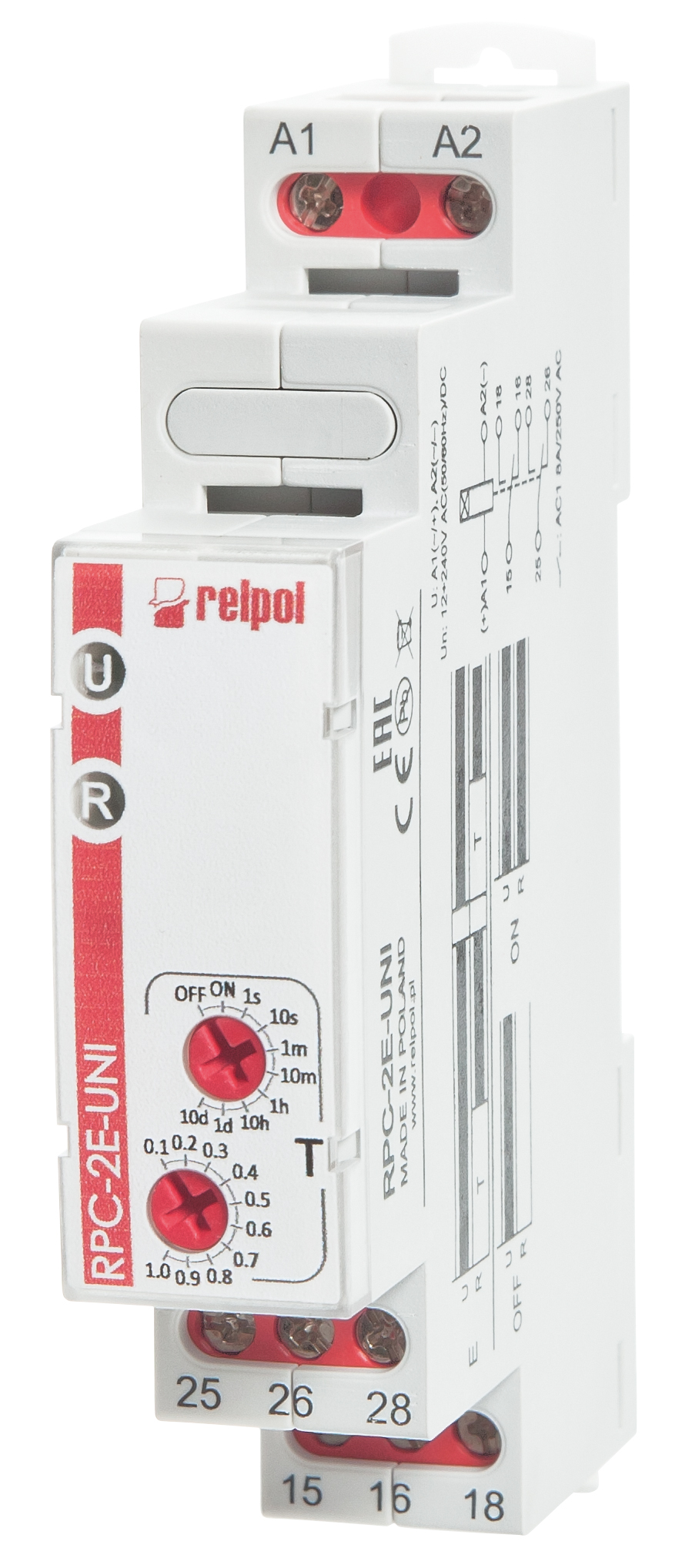 Einfunktions-Zeitrelais 2 CO 8A 250 V AC 8A 24 V DC 863196 Relpol