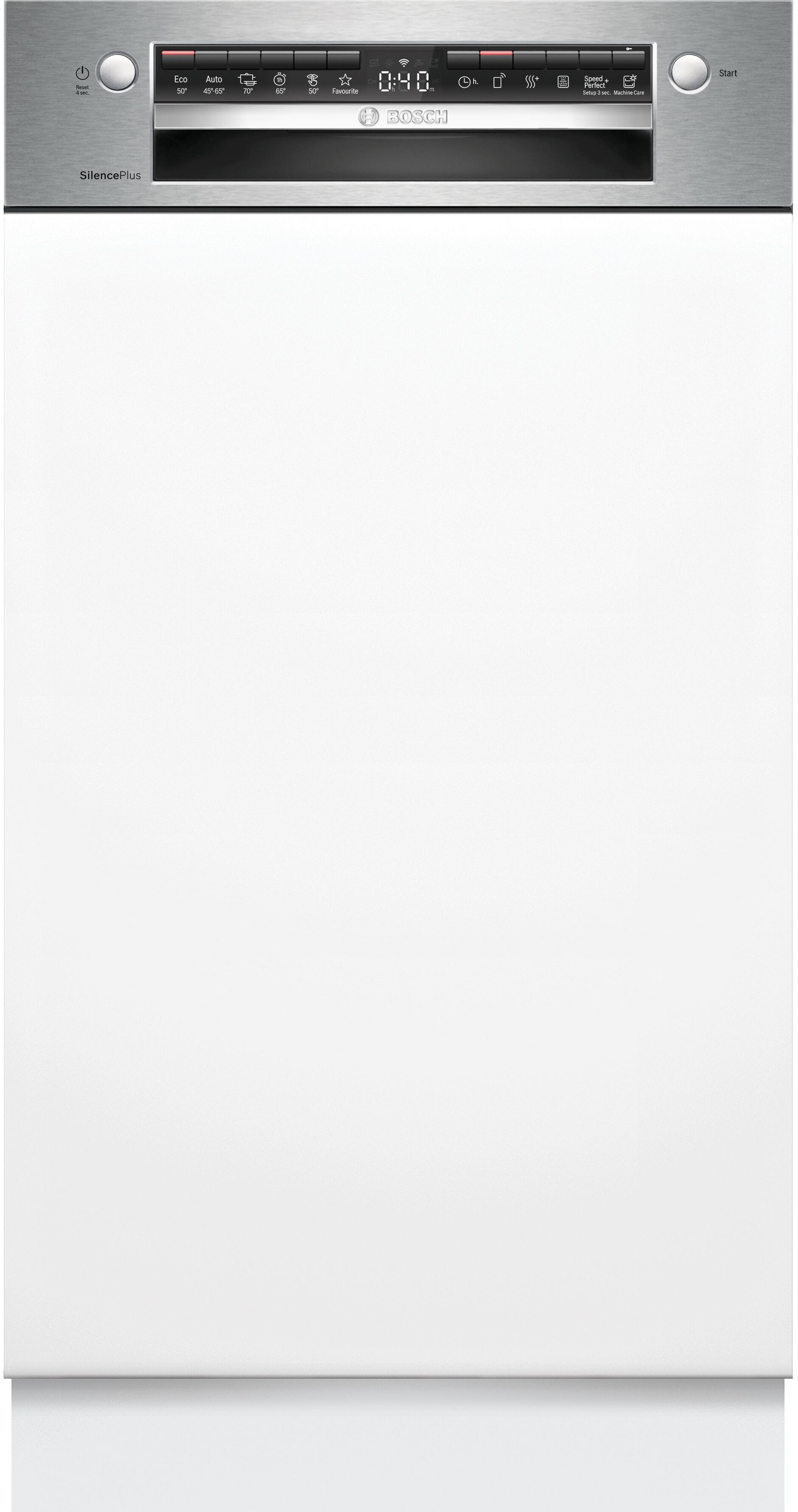 Bosch SPI4HMS49E, séria 4, polointegrovaná umývačka riadu, 45 cm, nehrdzavejúca oceľ