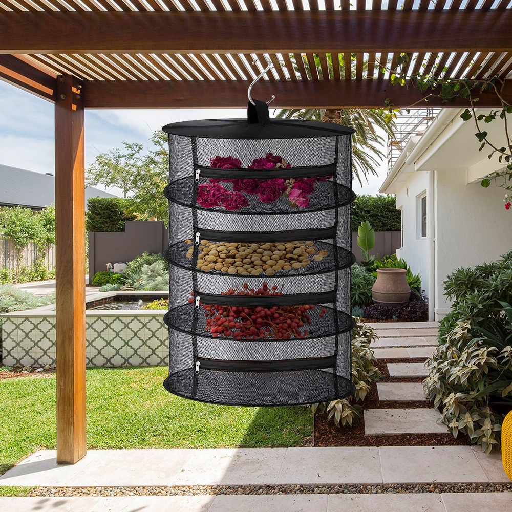Filet De Rack 4 niveaux Filet de séchage Rack suspendu Herbes Poisson