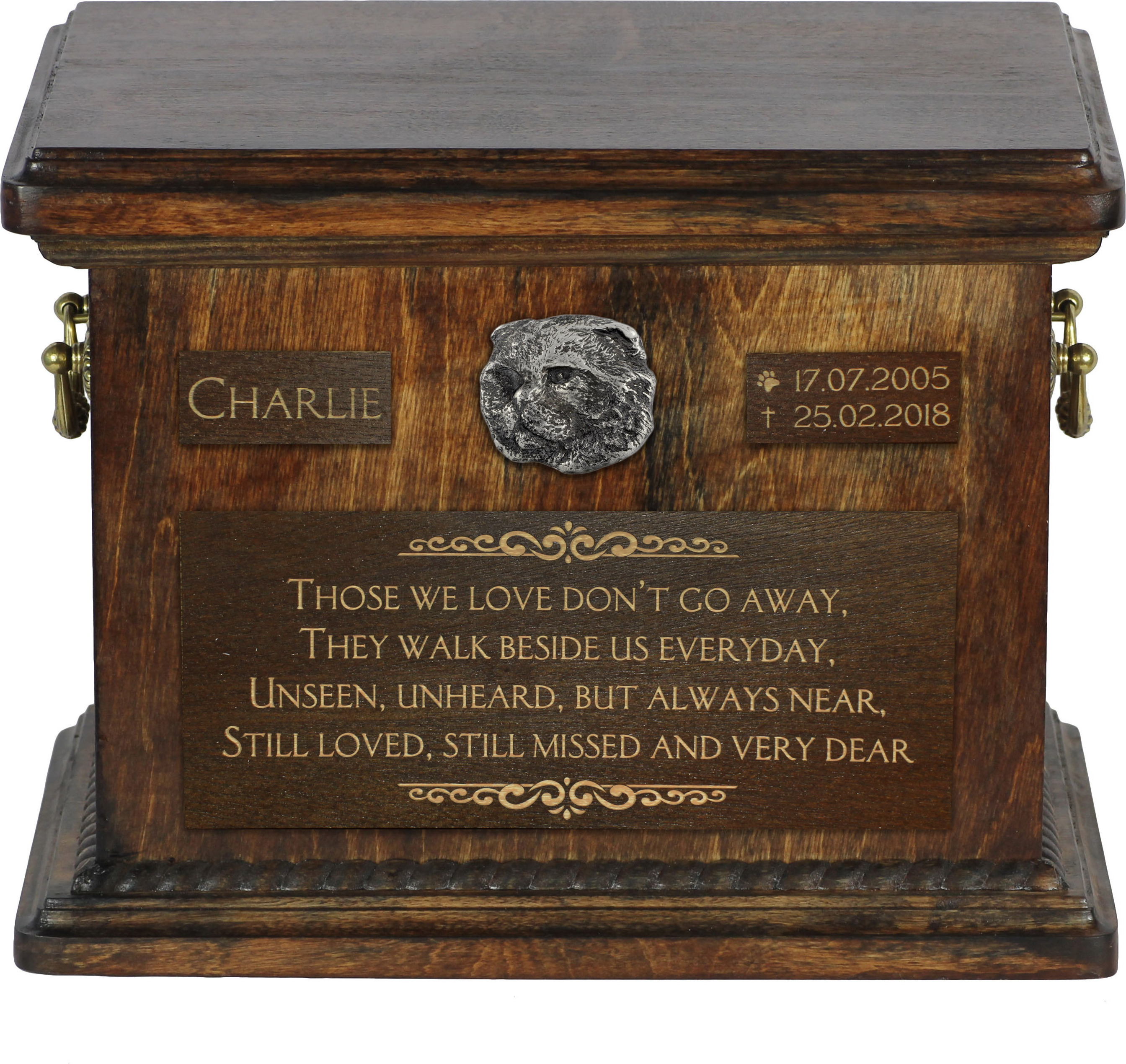 Katze - Urne für Katzenasche, personalisierte Urne mit Gravur, Erinnerungsbox für Katzenasche der Marke Art-Dog