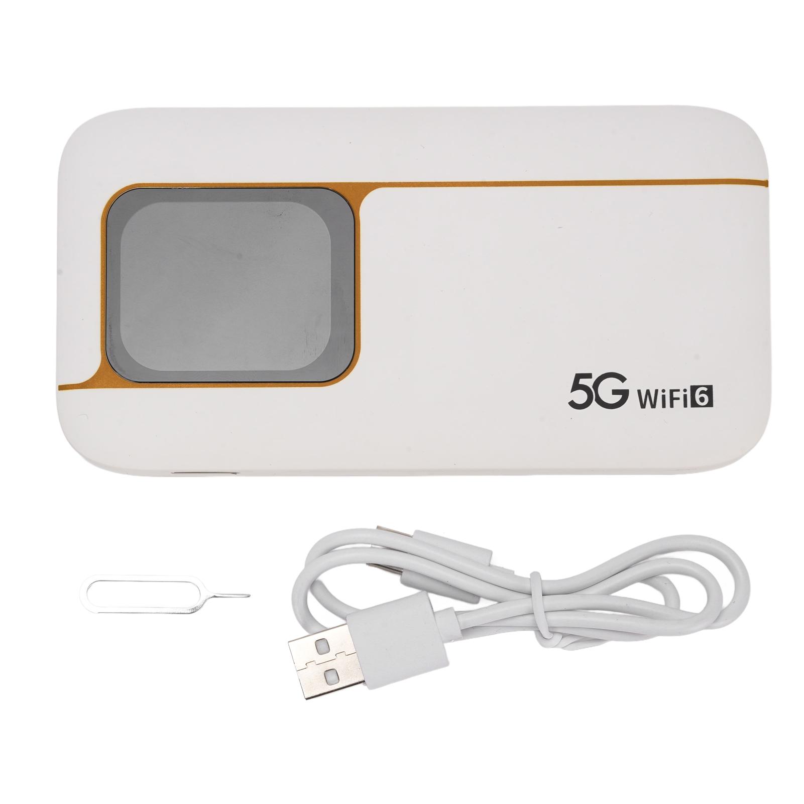 mobilný hotspot 5G WiFi 6 s 2,01-palcovým dotykovým displejom, 7100 mAh batériou, slotom na kartu SIM a podporou až 16 domácich zariadení