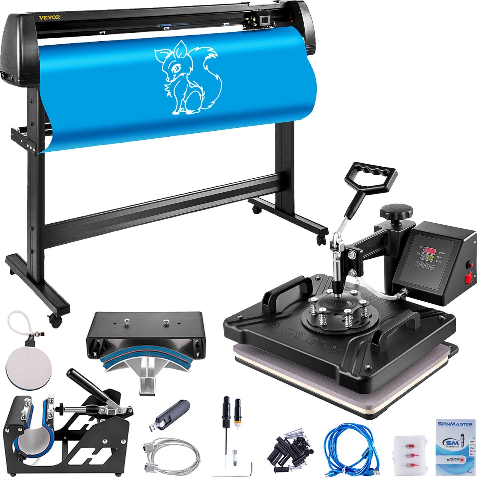 38 x 30 cm stroj na tepelný lis 5 v 1 stroj na tepelný lis a 1350 mm vinylový rezací plotter rezací plotter stolový stroj