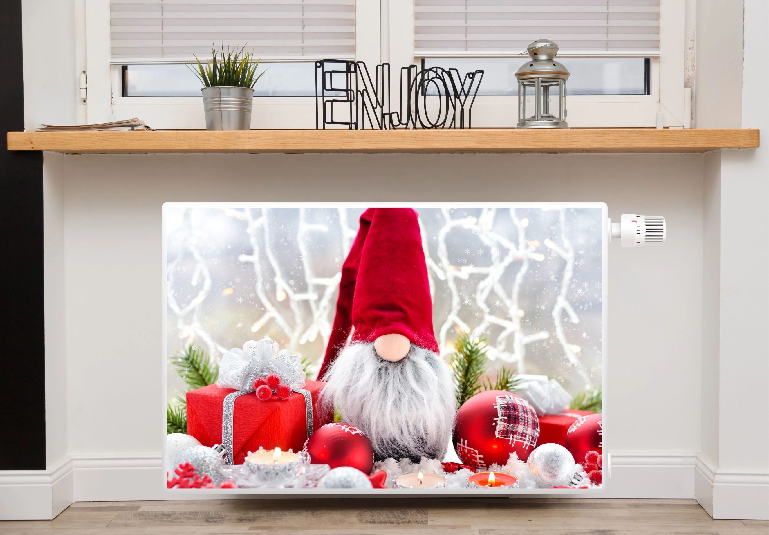 DECO WALLS Magnetický kryt na radiátor 60x100 cm - Kryt na kúrenie Vianočná dekorácia