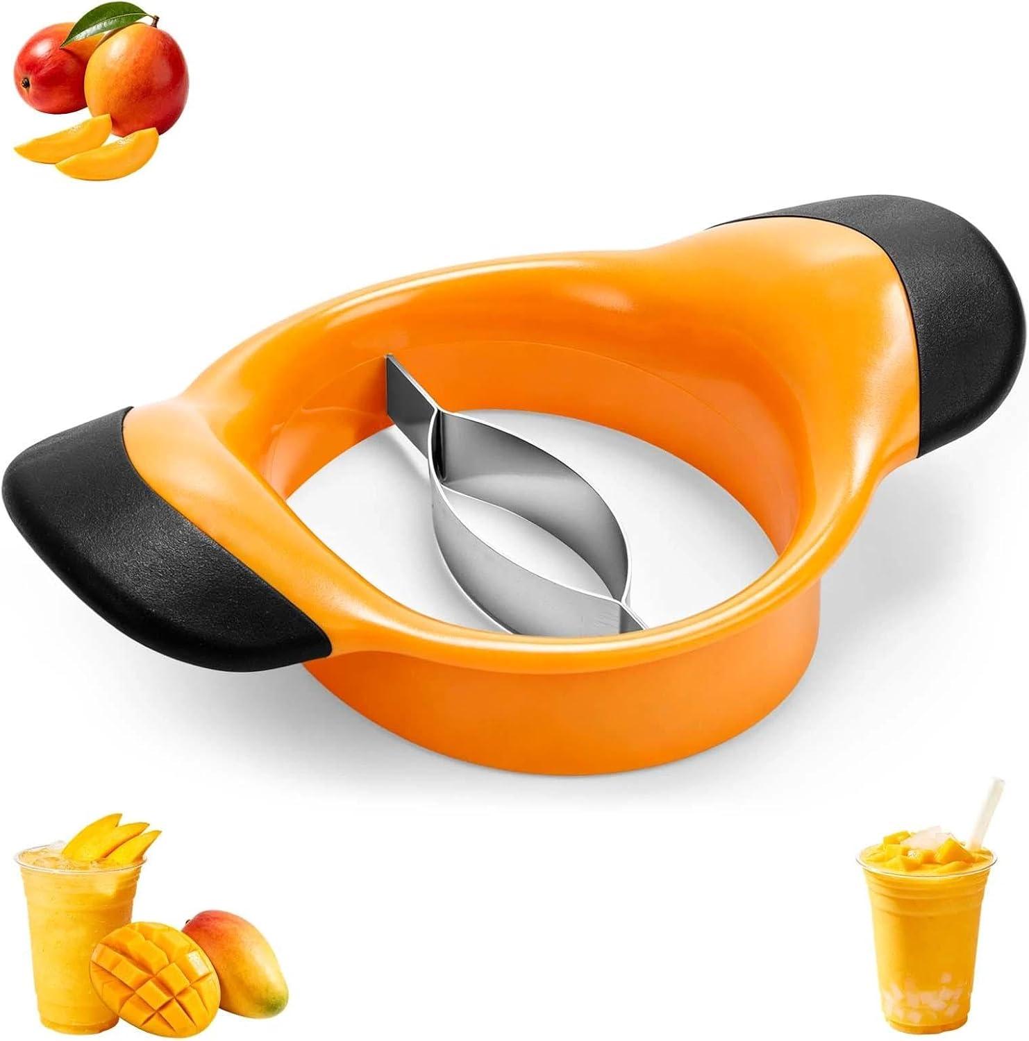 Markenlos Mangoschneider aus Edelstahl für das Teilen und Entkernen von Mangos