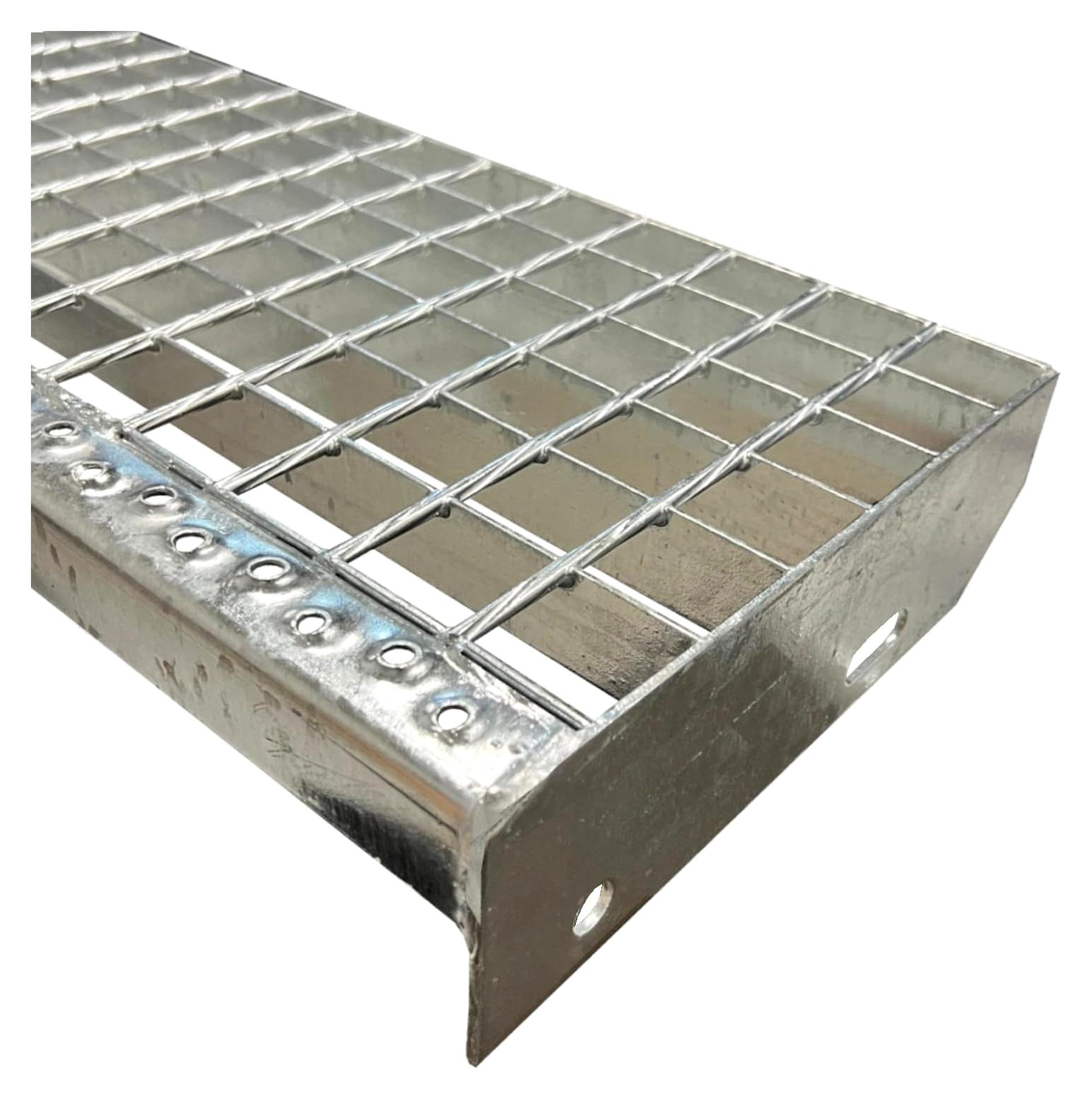 Markenlos Gitterrost-Stufe Verzinkt 1400 x 240 mm Maschenweite 30 mm nach DIN 24531 und Rutschfestigkeit R11 Wetterfest