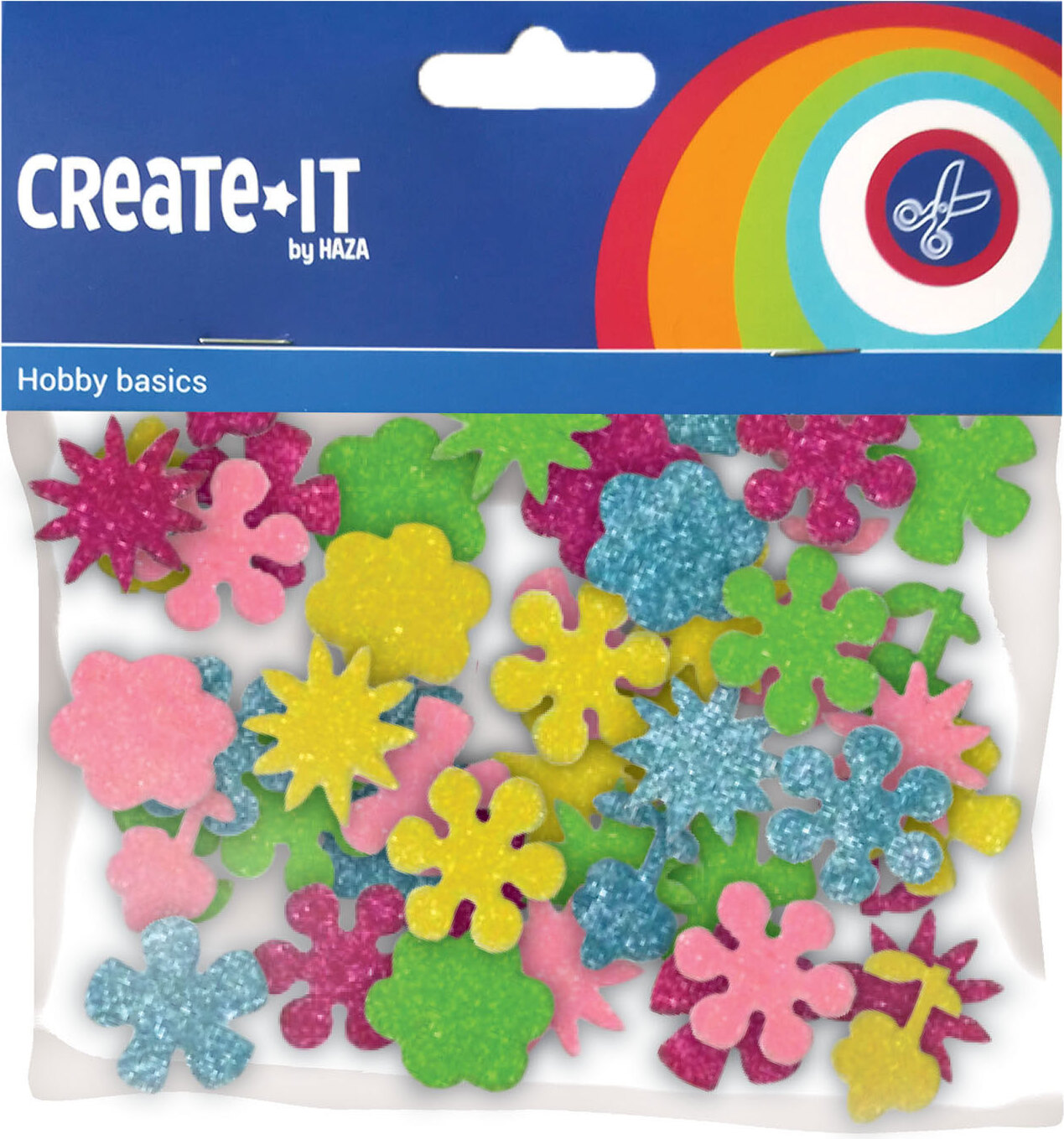 HAZA ORIGI Foamstickers Blumen Glitter, 25st. 2551581