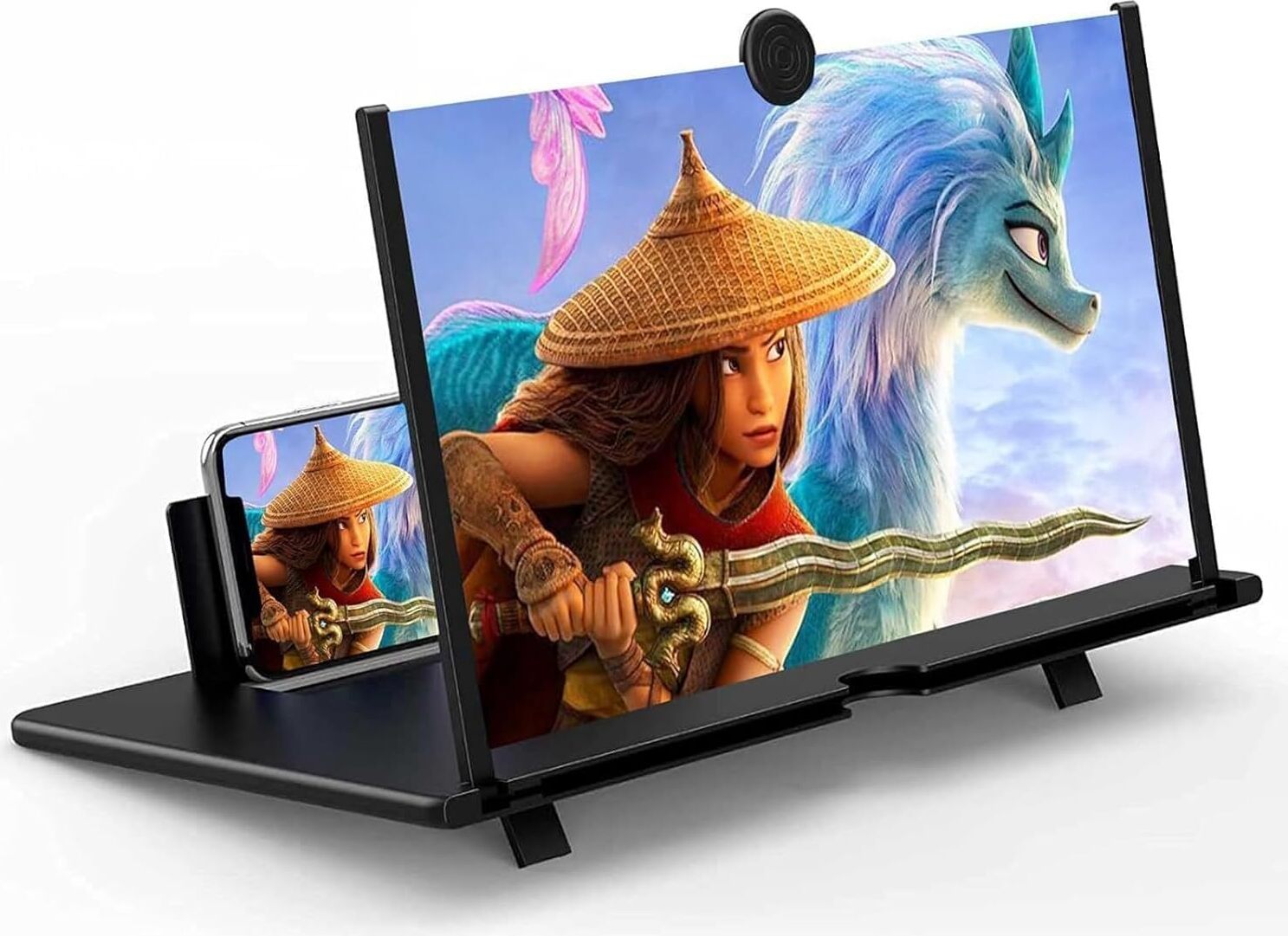 BundiGlassware 14 Zoll Handy Lupe,Bildschirmlupe für Smartphones,3D-HD-Handy bildschirmlupe,zum Ansehen von Filmvideos,für alle Smartphones(Schwarz) FZZ-0727-KAAMZON87
