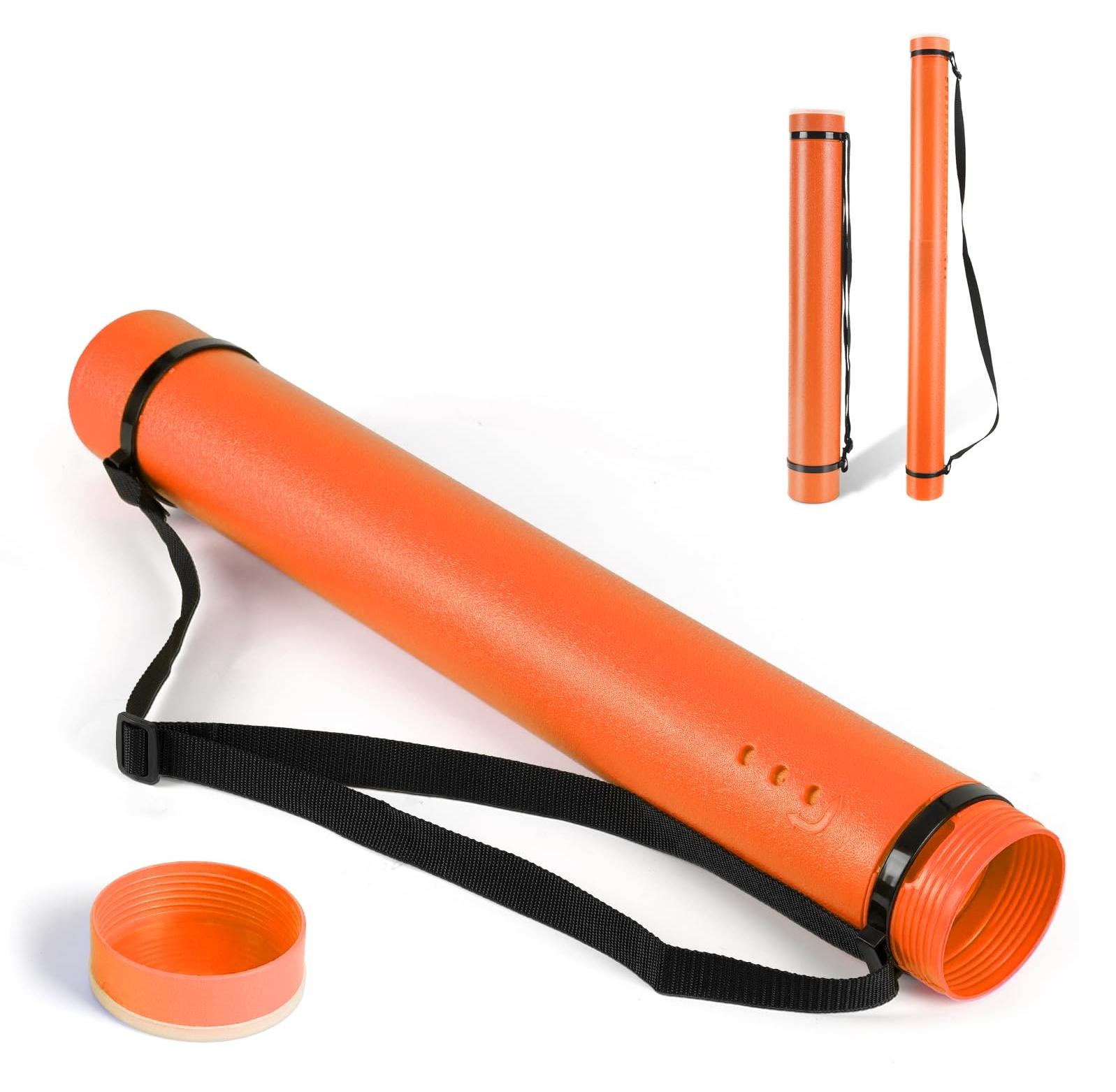 Merkloos Posterrolle Posterhülle Zeichenrolle - Teleskop - 63 bis 107 cm - Orange - Mit Tragegurt