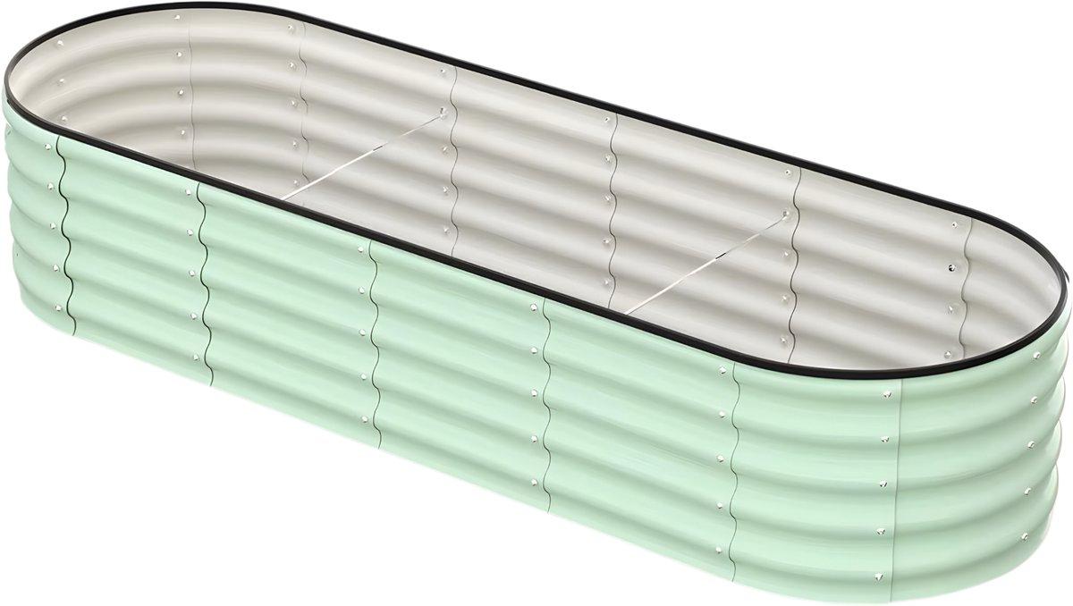 Bolt Edge Hochbeet Pflanzkasten aus verzinktem Stahl – 244 × 61 × 46 cm – Gemüse, Blumen, Kräuter & Obst – Grün – Tiefwurzel Hochbeet Gartenbeet