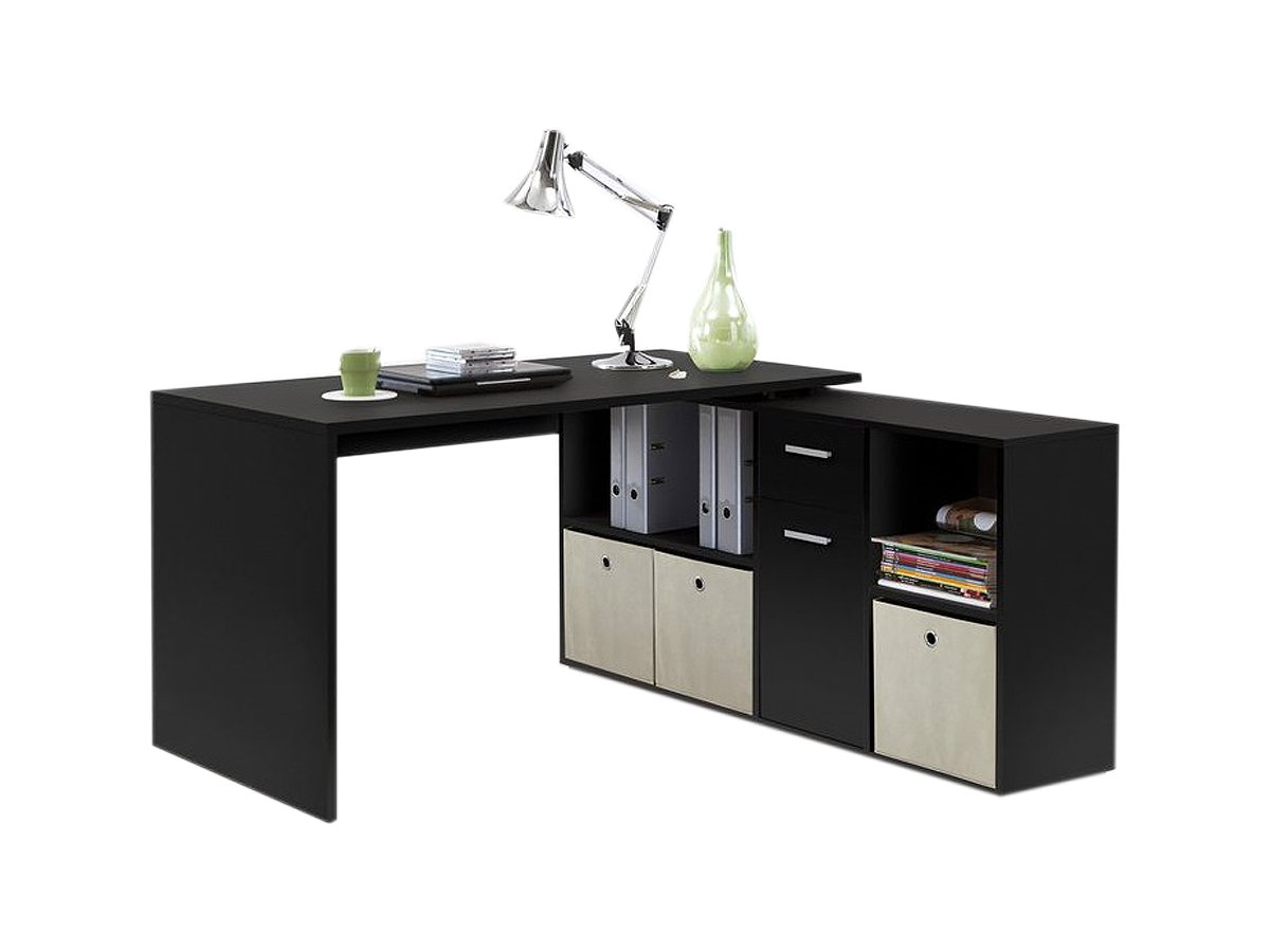 FMD Möbel LEX 1, Schreibtisch, schwarz,