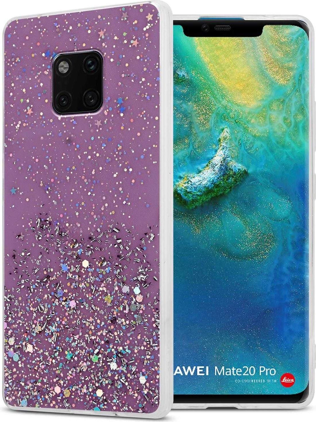 Cadorabo Cover Huawei MATE 20 Rosa Glitter - Custodia Telefono Glam