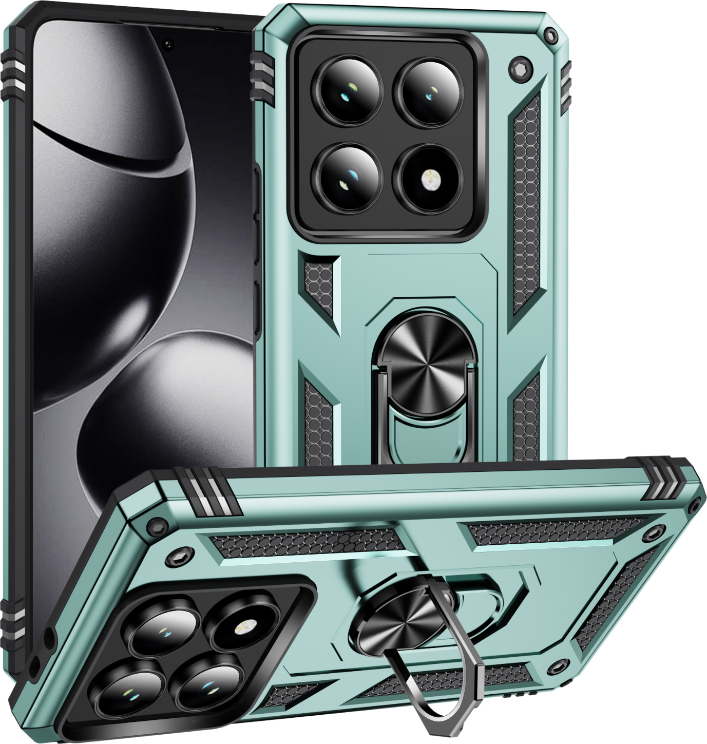Cover Robusta Poco X4 Pro 5G Viola con Anello e Protezione Lenti