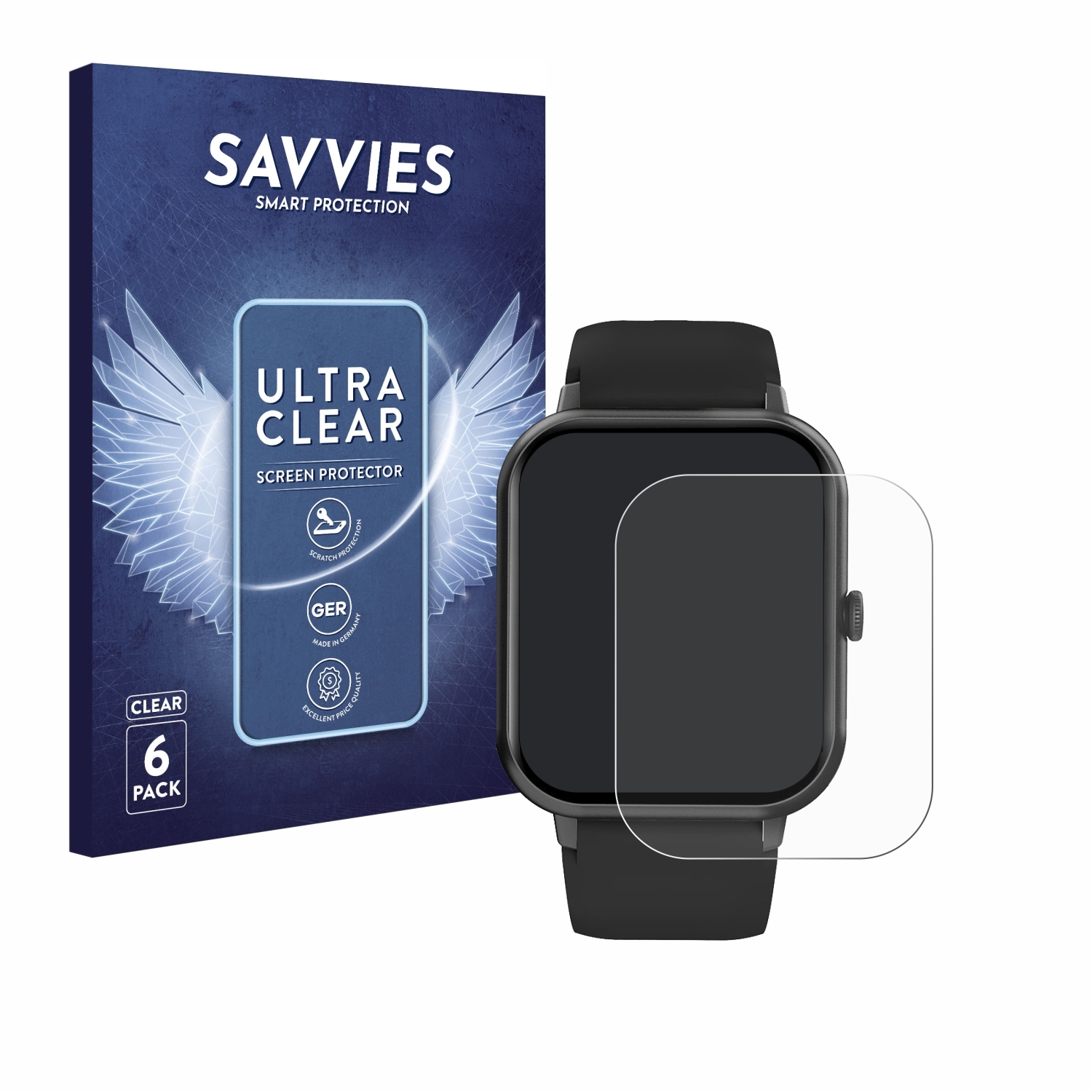 Savvies 6 Pellicole Protettive Per Mutoy Smartwatch 1.69” – Trasparenti, Antigraffio, Facili Da Applicare E Senza Bolle