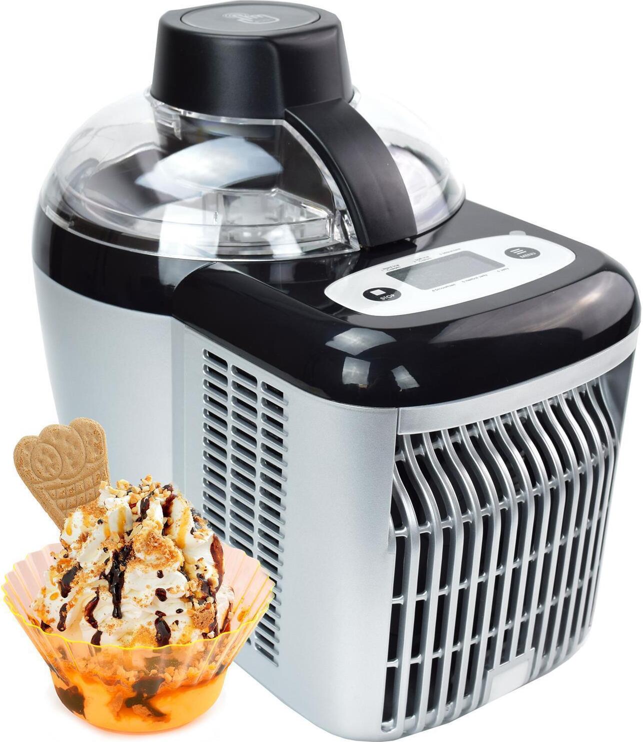 Syntrox Germany Gino Gelati Selbstkühlende Eismaschine Jalis – 0,7 Liter, 90W Speiseeismaschine für Eis, Sorbet & Frozen Yogurt | Kompressor-Eisbereiter Kitchen-Chef-GG-90W-Jalis