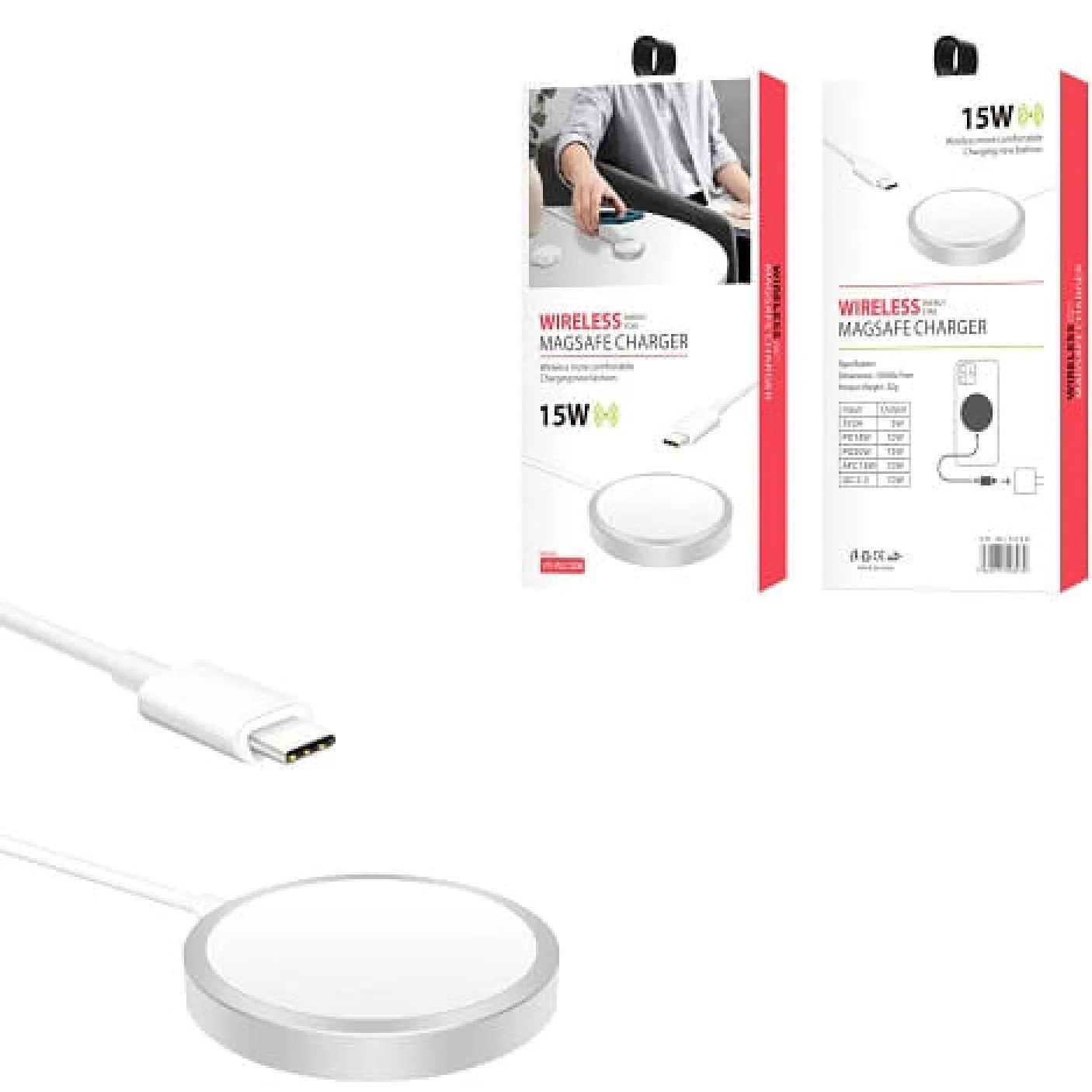 Ven-Dens Wireless Energy Star Magsafe Nabíjačka – 15W - Biela KP34374