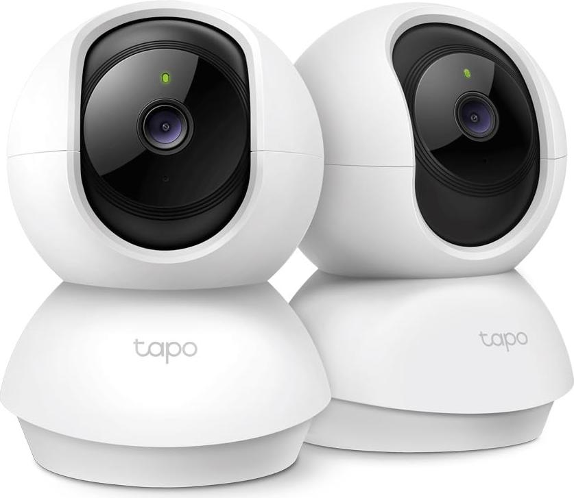 Tapo TP-Link C210P2 WLAN IP kamera (otočná a naklápacia, rozlíšenie 3MP, 2-cestný zvuk, nočné videnie do 9m, až 256GB lokálna pamäť) Biela/čierna, 2ks