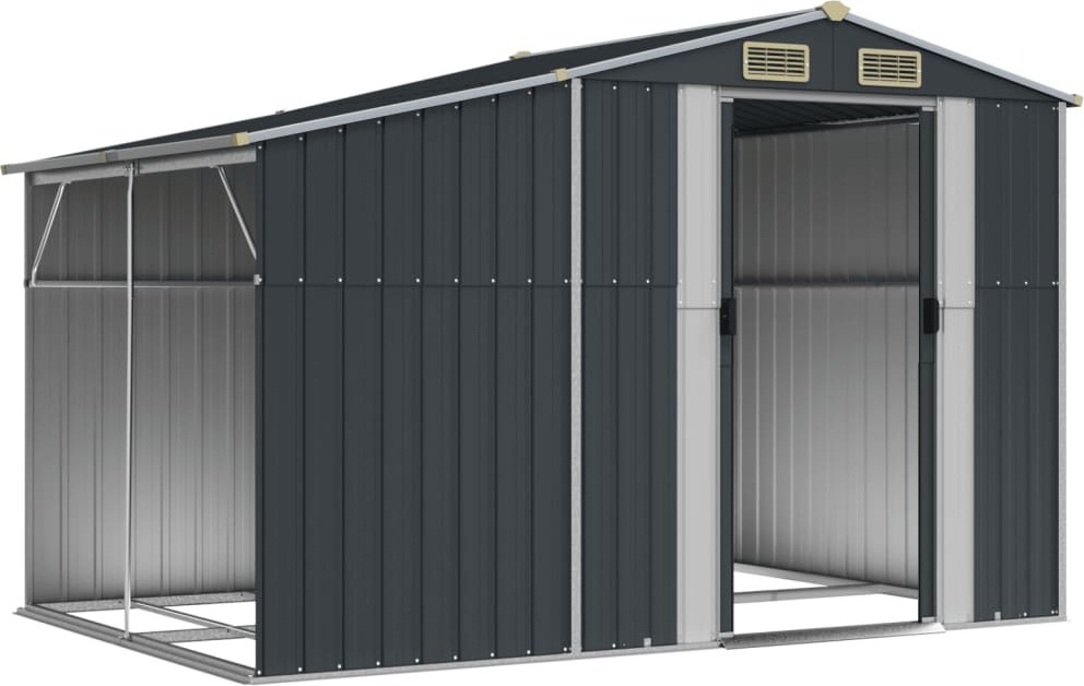 vidaXL Záhradný prístrešok antracit 277x192,5x179 cm Pozinkovaná oceľ