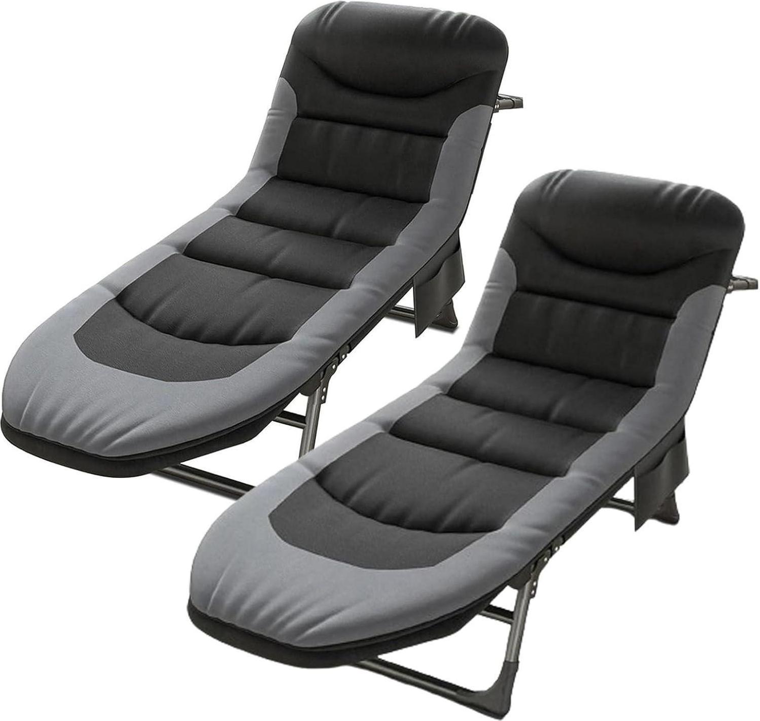 OVLRIJP Lehátko Skladacie 6-polohové nastaviteľné záhradné lehátko Kempingové lehátko čierne