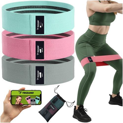 Northio Widerstandsbänder-Set, 3 Stufen, Stoff, QR-Code-Trainingsplan