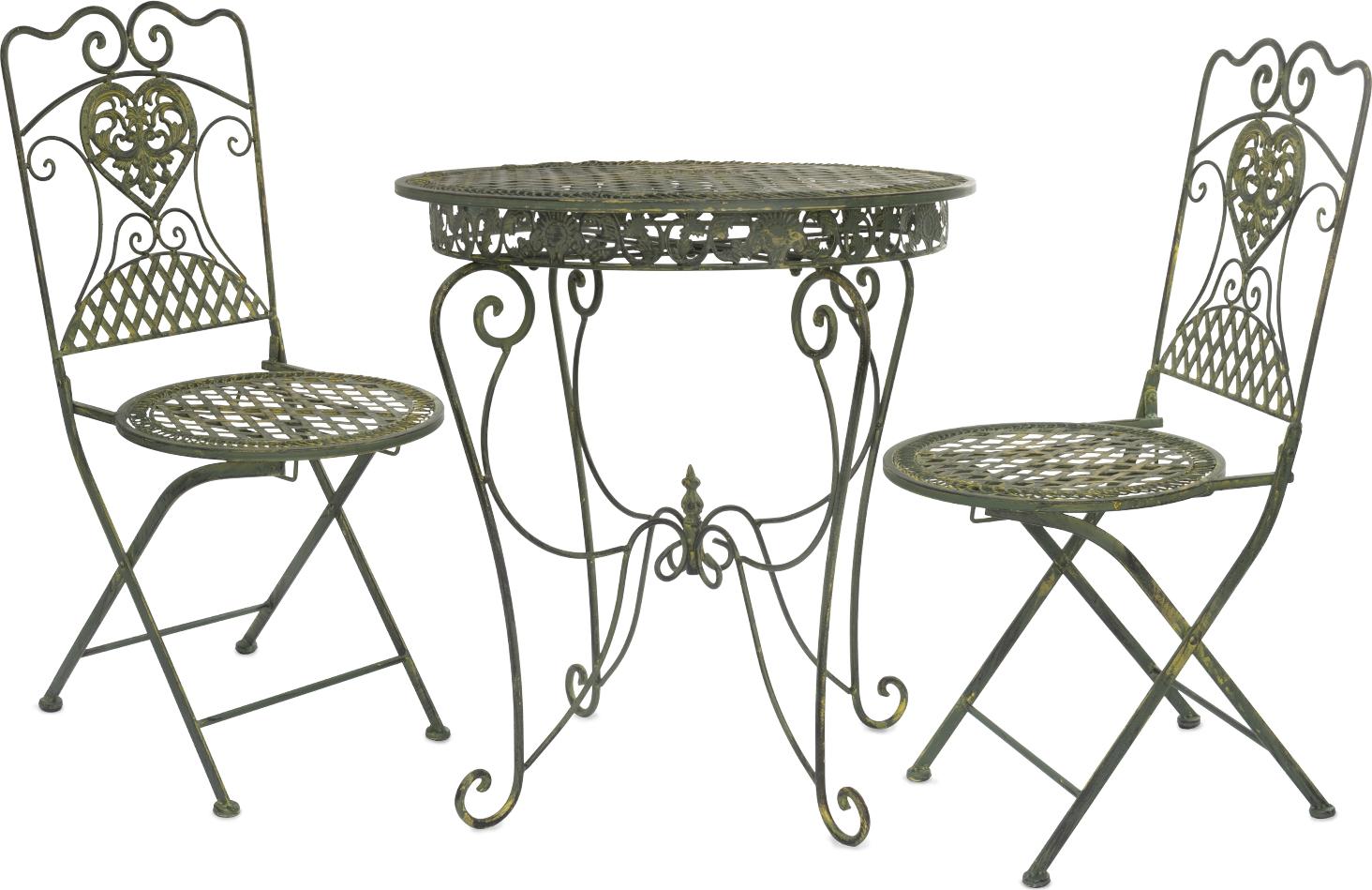 Moritz bistro set oválny stôl + 2 stoličky biely starožitný liatinový záhradný dekoračný set bistro stôl bistro stoličky 3-dielna sedacia skupina balkónový nábytok