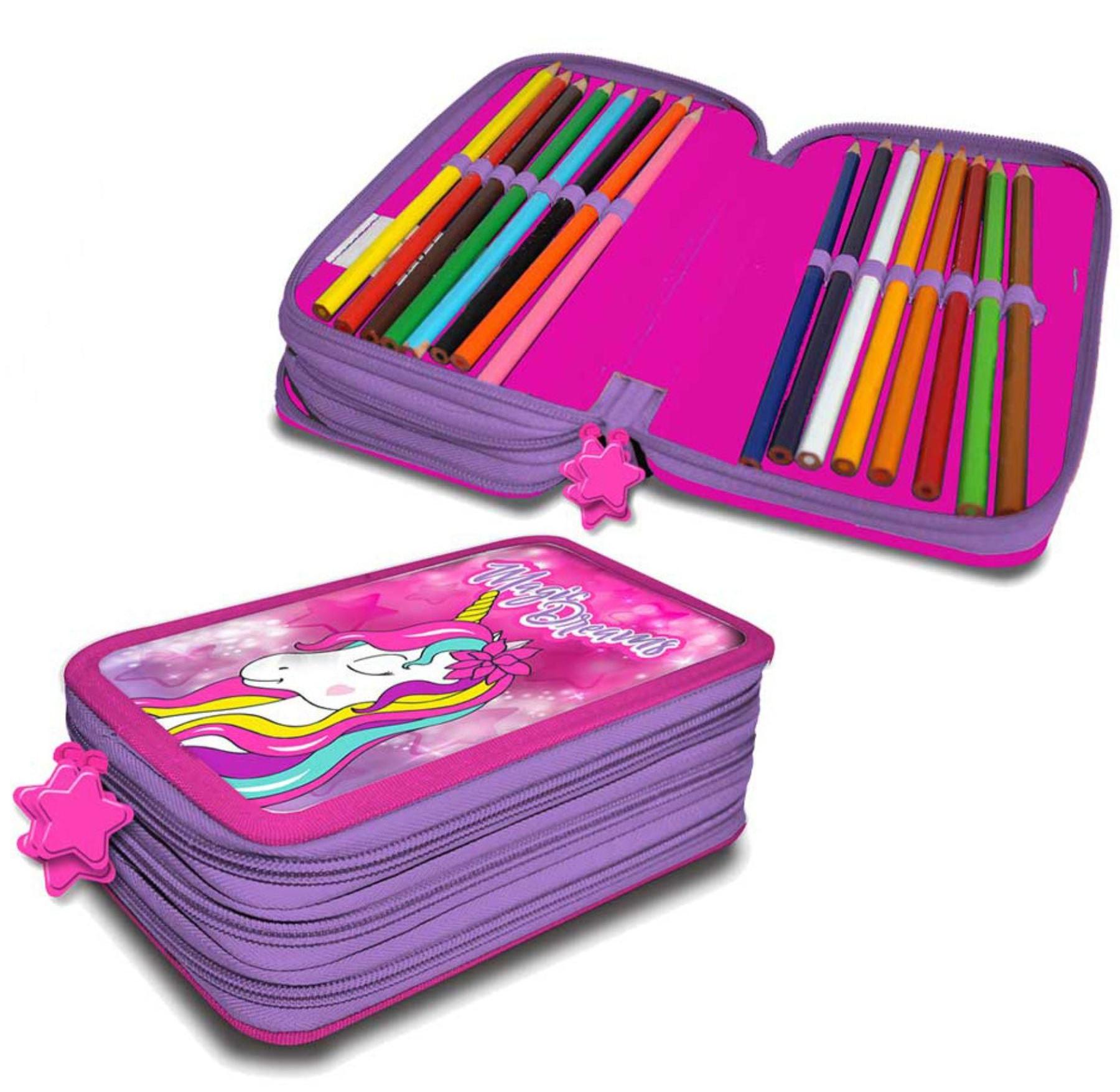 Unicorn Gefülltes Federmappe Stifteetui Schulutensilien Set T-1122