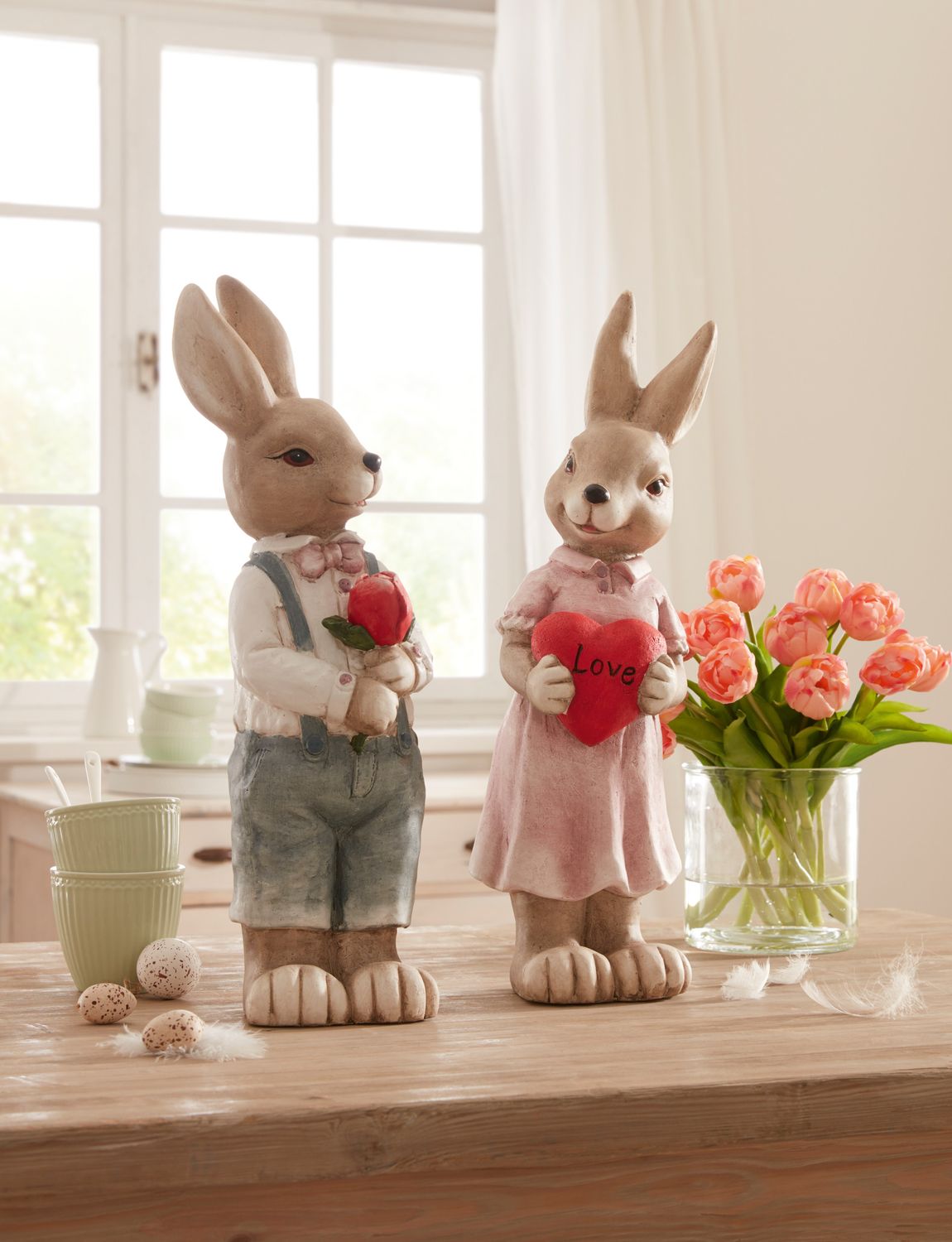 Hase Kaninchen Blume Geschenk Deko Box Figur Sammlerstück Schmuck Pillendose 