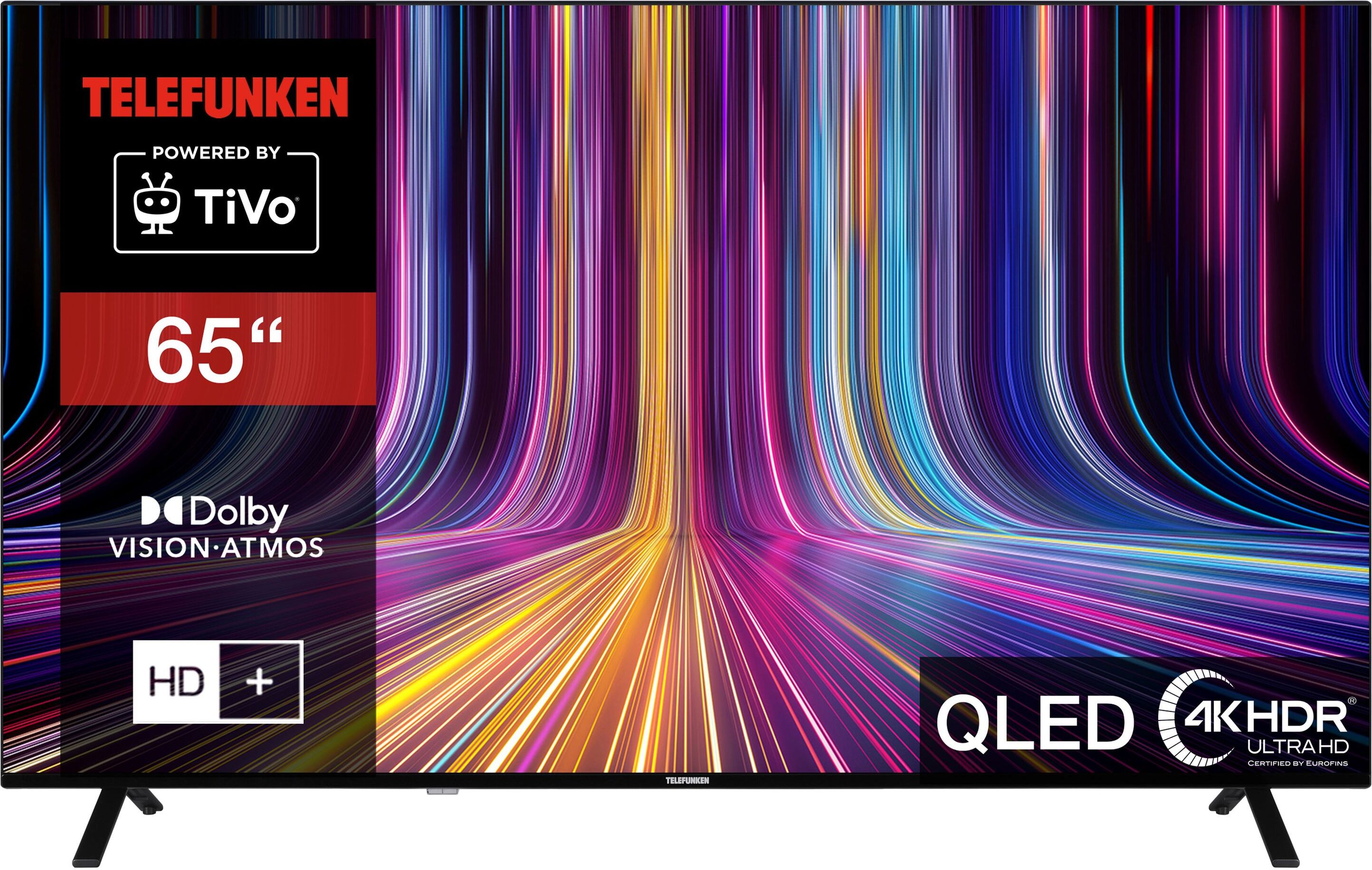 Telefunken 65 Zoll QLED Fernseher Smart TV (4K UHD, HDR Dolby Vision, Dolby Atmos, 6 Monate HD+ inkl.) QU65TO750S