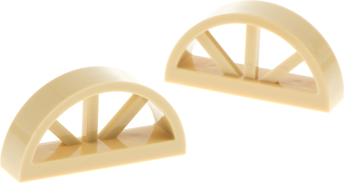 2x Lego Fenster 1x4x1 2/3 beige halb rund bogenförmig Speichen 41101 20309