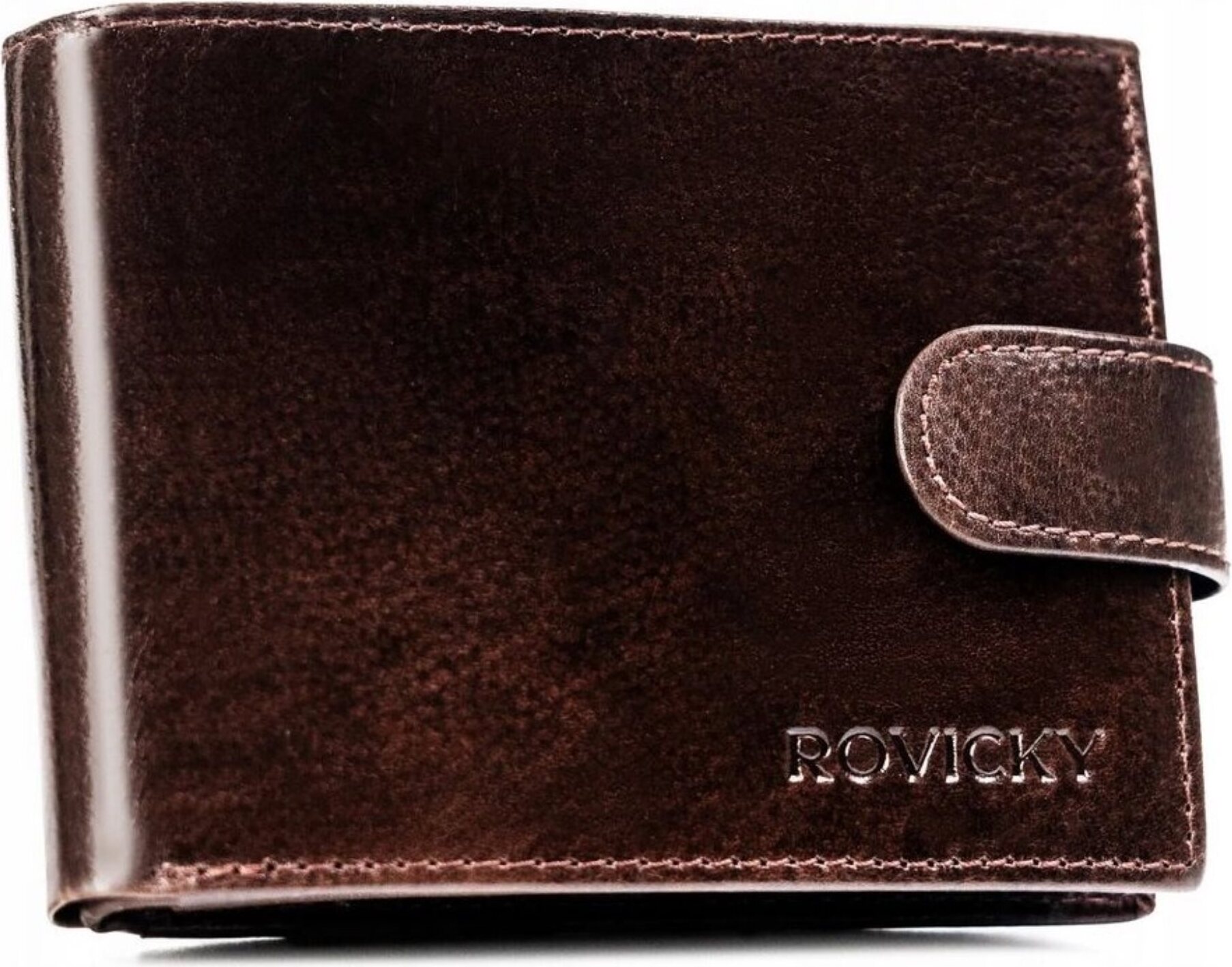 Rovicky Herren-Geldbörse aus Leder mit Druckknopfverschluss in Braun N61LRPVTBL71795