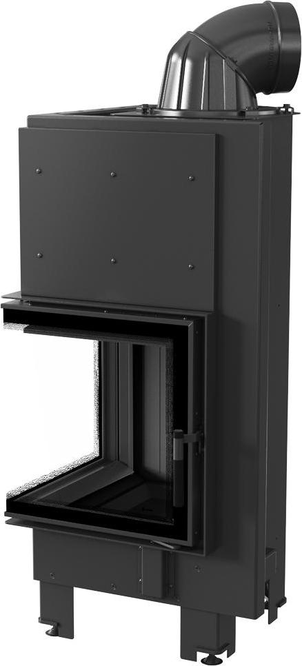 Oceľový krb KRATKI MBN ľavý 8 kW Ø 200 čierny thermotec